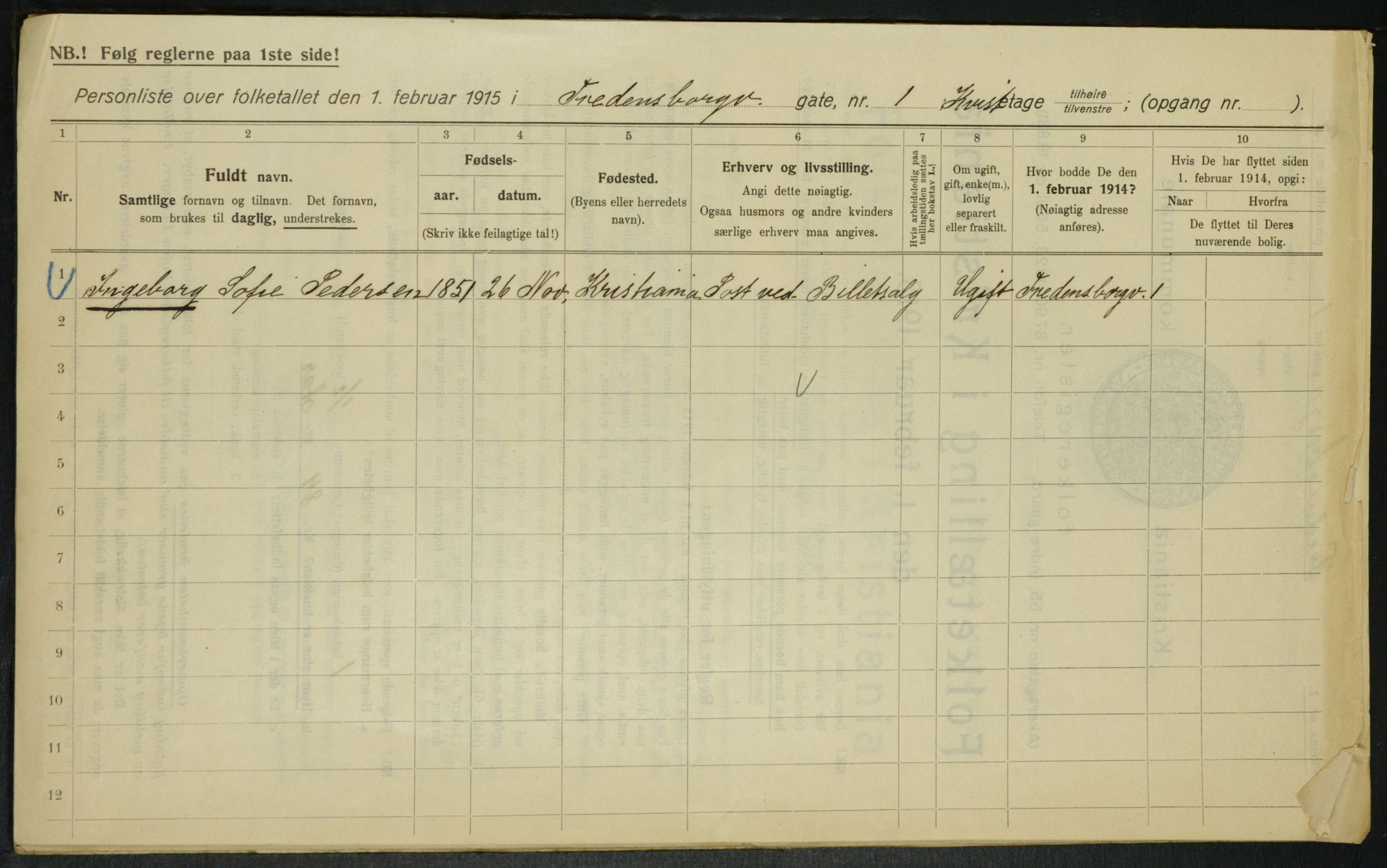 OBA, Municipal Census 1915 for Kristiania, 1915, p. 25029