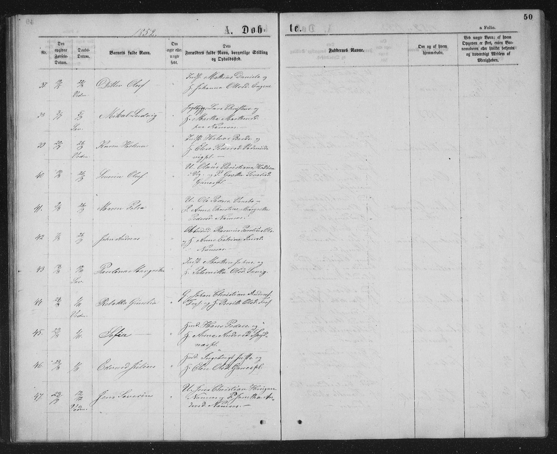 Ministerialprotokoller, klokkerbøker og fødselsregistre - Nord-Trøndelag, SAT/A-1458/768/L0566: Parish register (official) no. 768A01, 1836-1865, p. 50