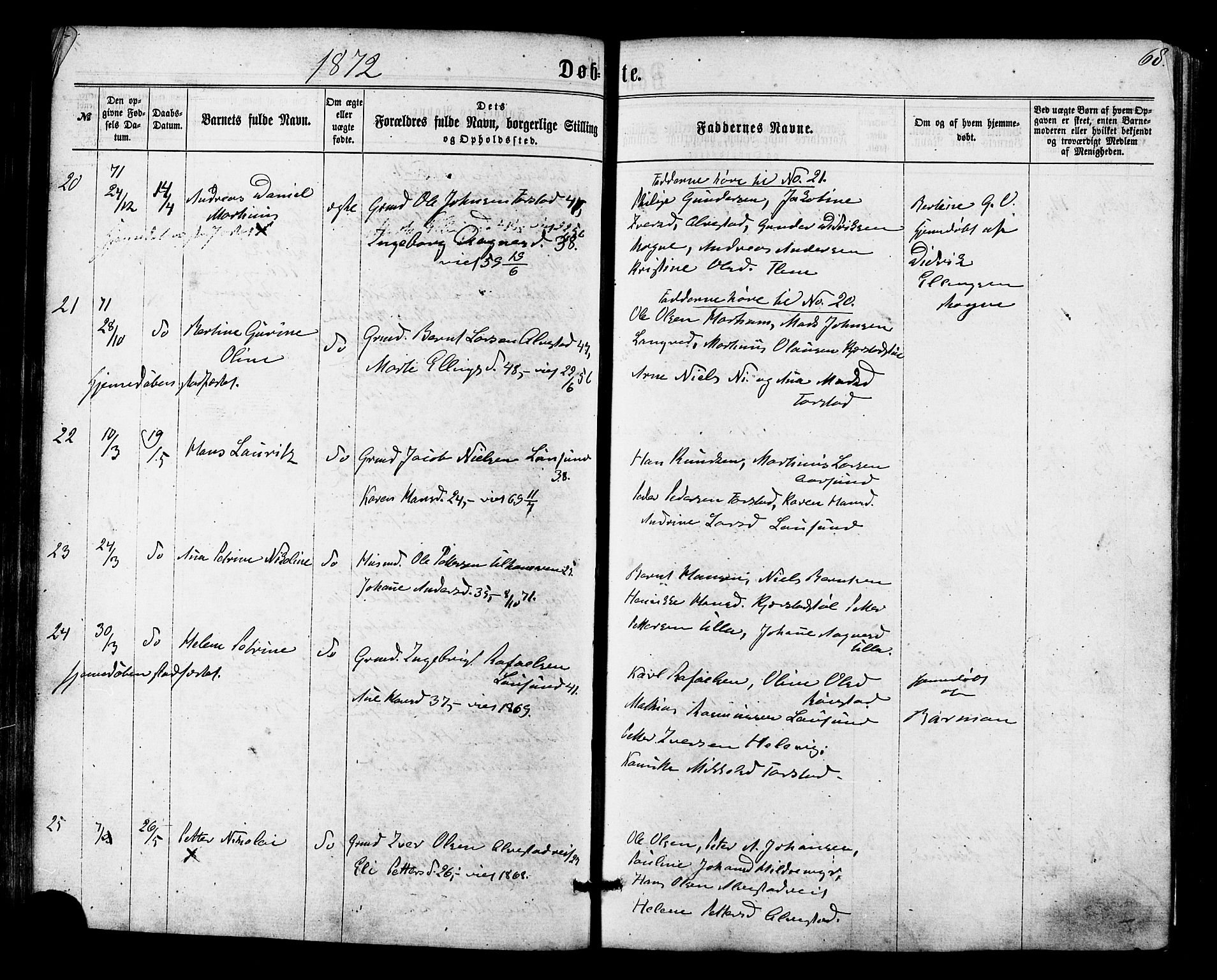 Ministerialprotokoller, klokkerbøker og fødselsregistre - Møre og Romsdal, SAT/A-1454/536/L0498: Parish register (official) no. 536A07, 1862-1875, p. 68