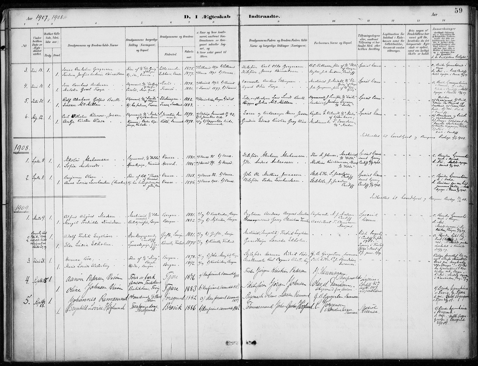 Den norske sjømannsmisjon i utlandet/Bristolhavnene(Cardiff-Swansea), AV/SAB-SAB/PA-0102/H/Ha/Haa/L0002: Parish register (official) no. A 2, 1887-1932, p. 59