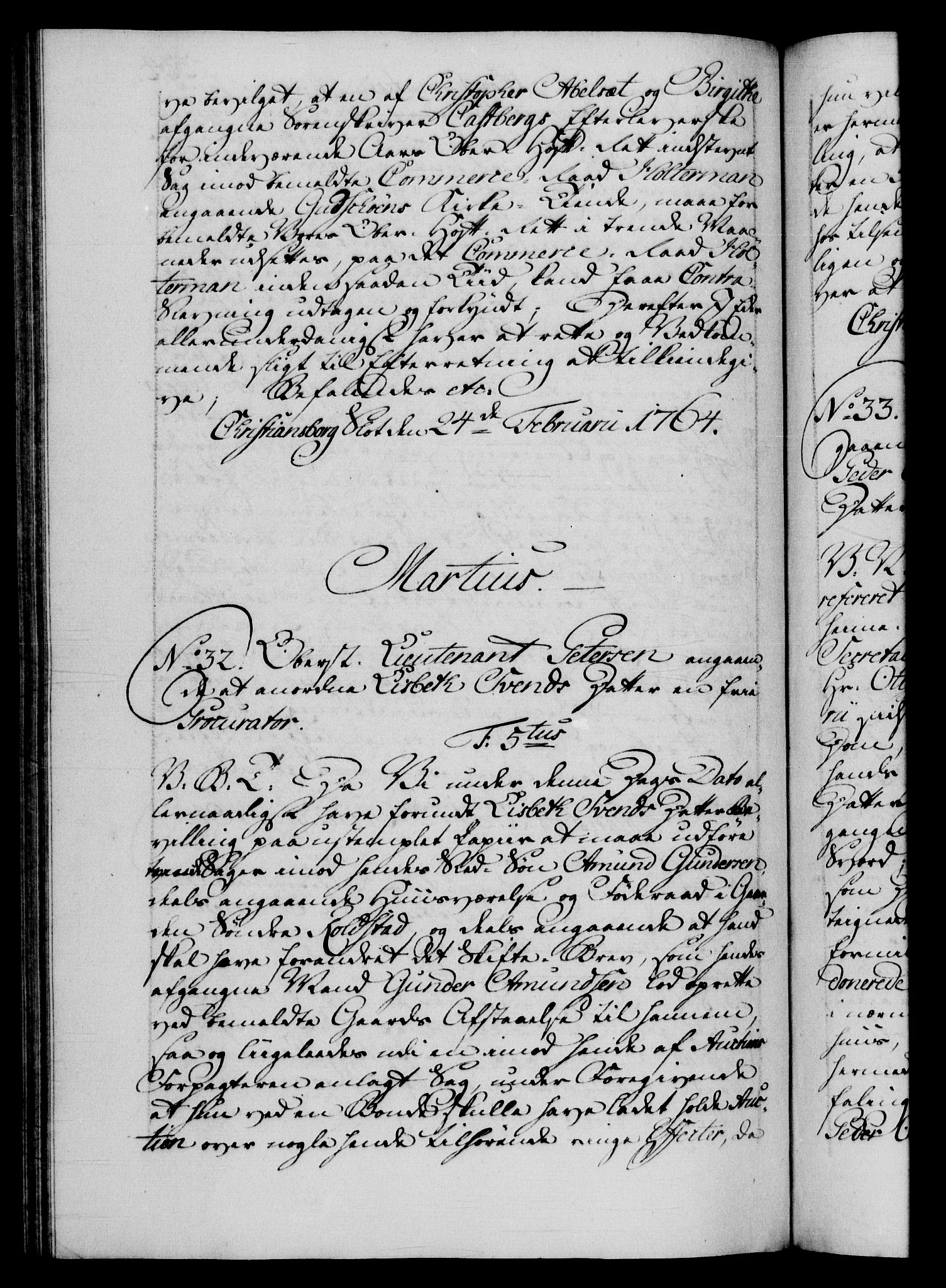 Danske Kanselli 1572-1799, RA/EA-3023/F/Fc/Fca/Fcab/L0037: Norske tegnelser, 1762-1766, p. 334b