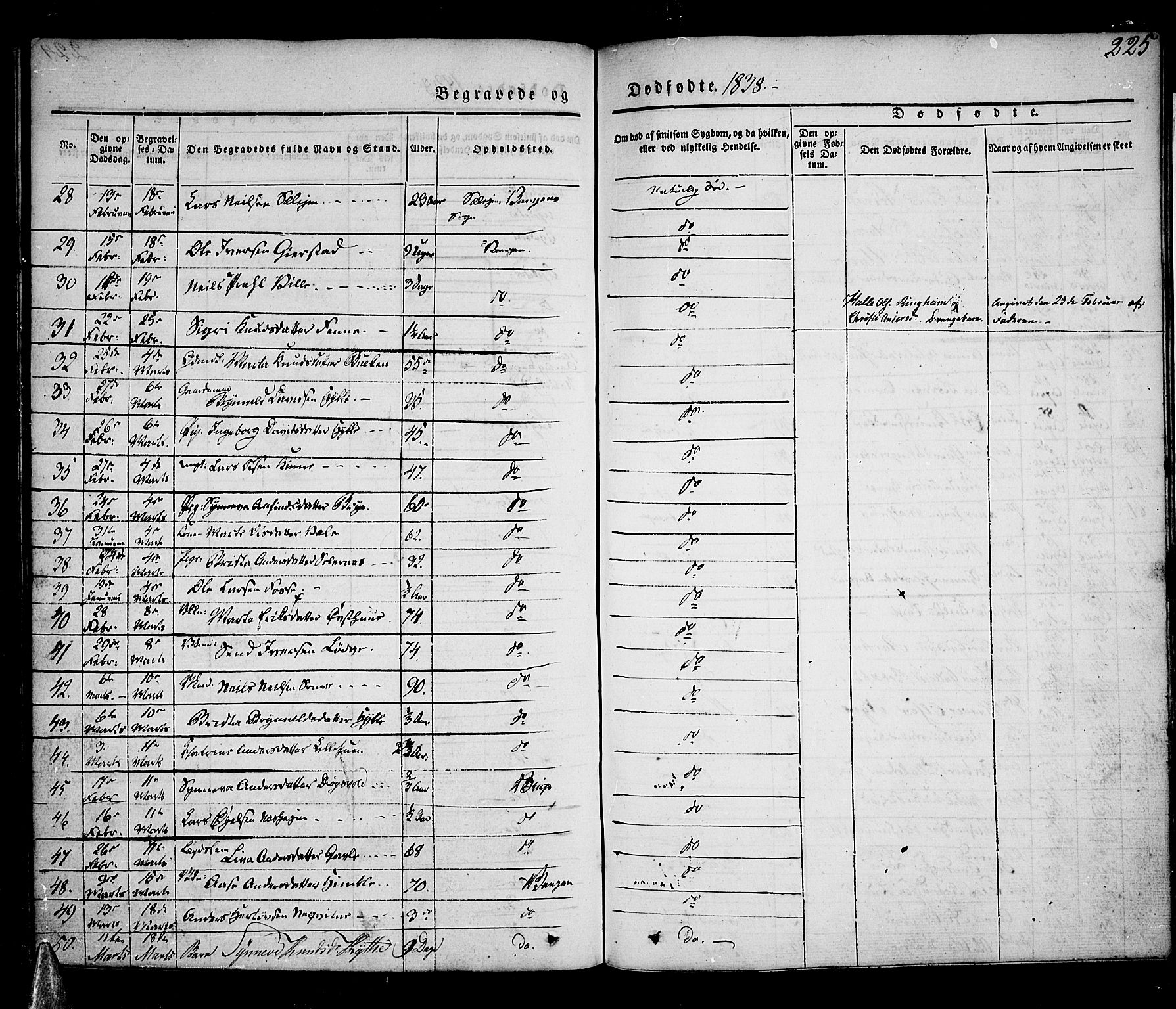 Voss sokneprestembete, AV/SAB-A-79001/H/Haa: Parish register (official) no. A 13, 1836-1851, p. 225