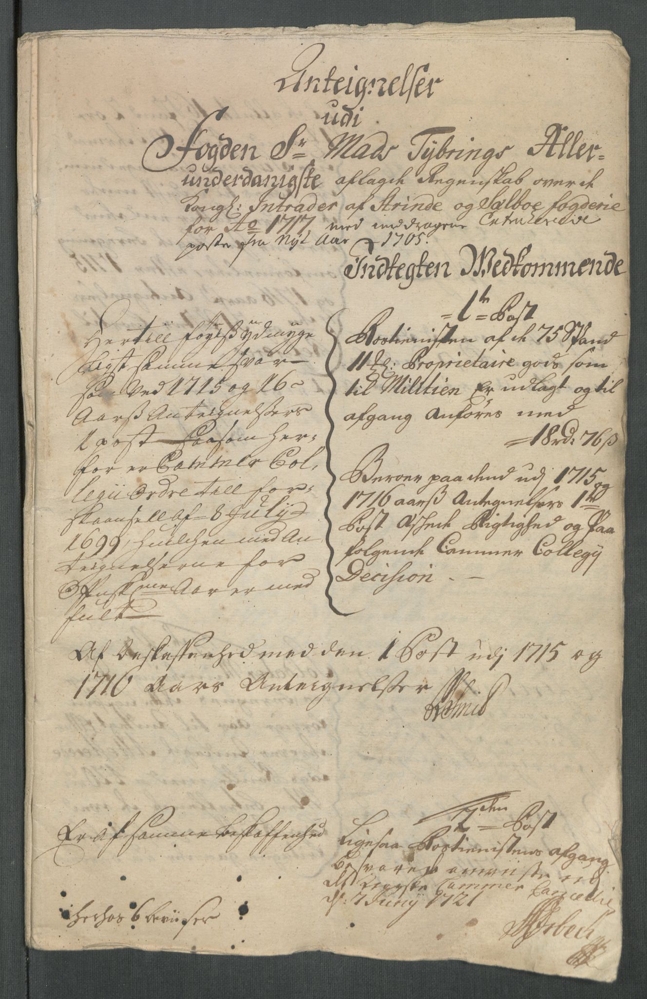 Rentekammeret inntil 1814, Reviderte regnskaper, Fogderegnskap, AV/RA-EA-4092/R61/L4116: Fogderegnskap Strinda og Selbu, 1717-1718, p. 250