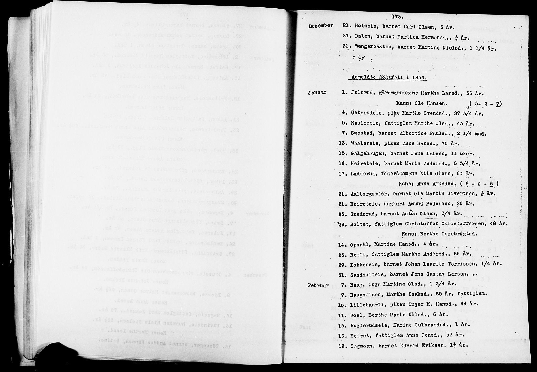 Eidsvoll prestekontor Kirkebøker, SAO/A-10888/O/Oa/L0005: Other parish register no. 5, 1815-1865, p. 173
