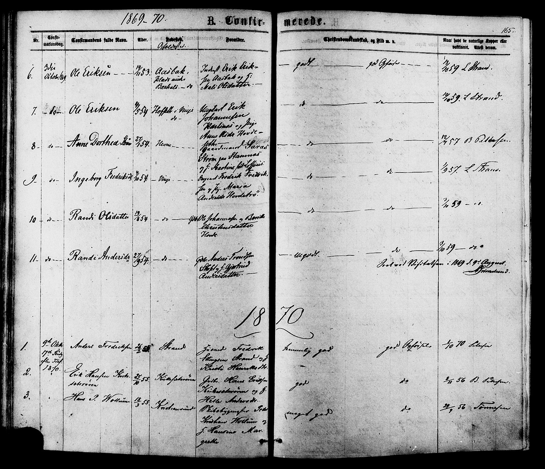 Ministerialprotokoller, klokkerbøker og fødselsregistre - Sør-Trøndelag, AV/SAT-A-1456/630/L0495: Parish register (official) no. 630A08, 1868-1878, p. 165