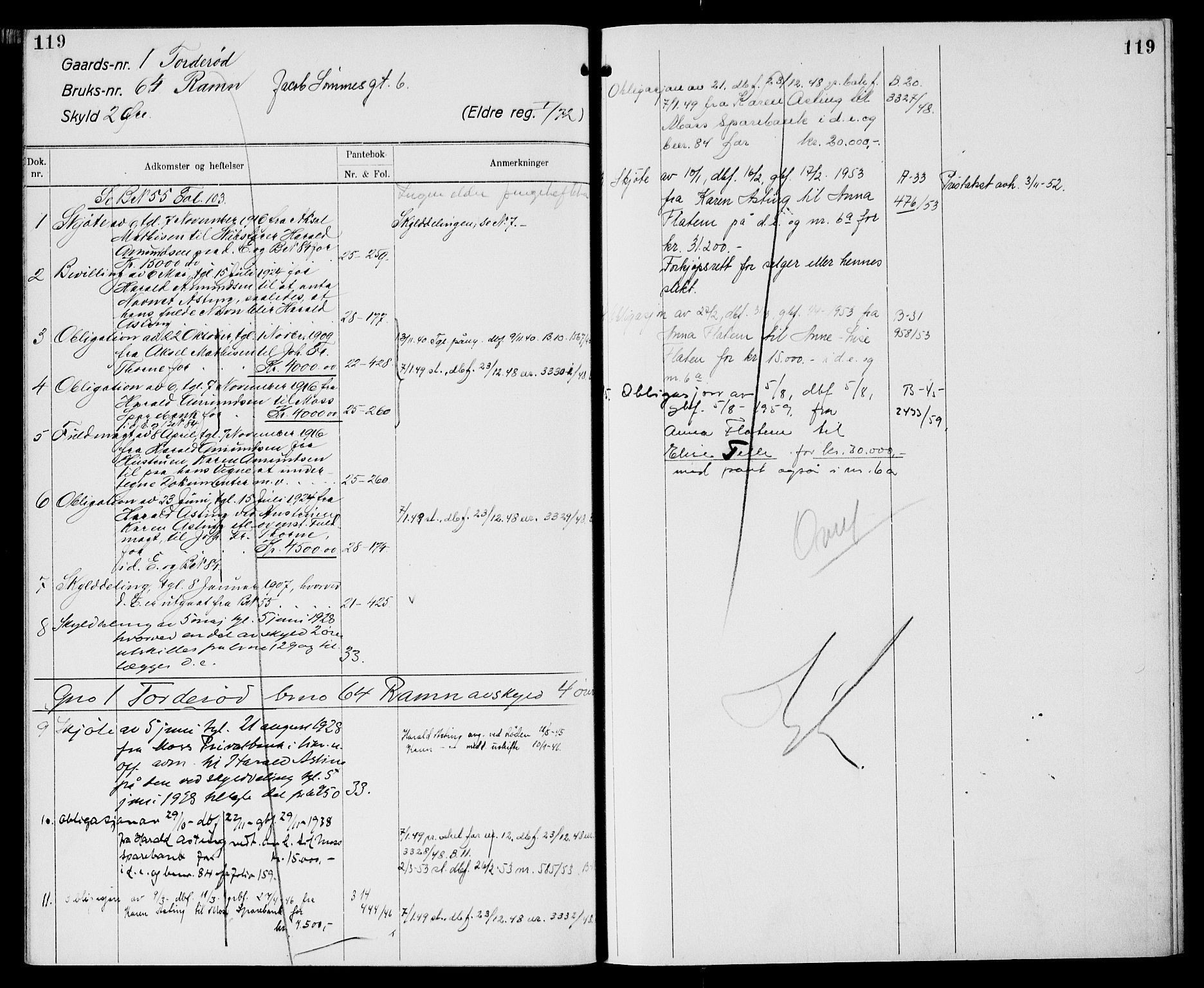 Moss sorenskriveri, AV/SAO-A-10168: Mortgage register no. XI 1, 1788-1961, p. 119