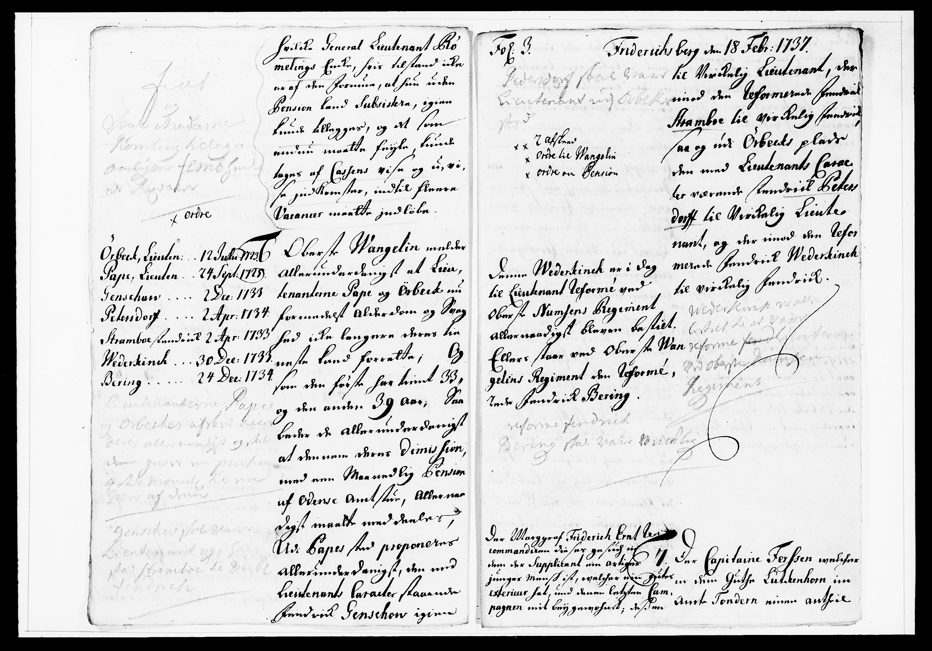 Krigskollegiet, Krigskancelliet, DRA/A-0006/-/1138-1142: Refererede sager, 1737, p. 55