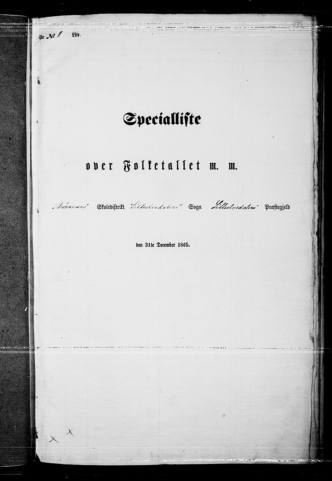 RA, 1865 census for Lille Elvedalen, 1865, p. 14