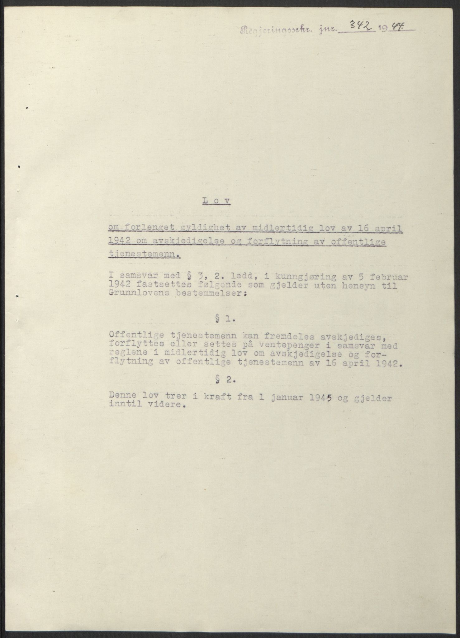 NS-administrasjonen 1940-1945 (Statsrådsekretariatet, de kommisariske statsråder mm), AV/RA-S-4279/D/Db/L0100: Lover, 1944, p. 676