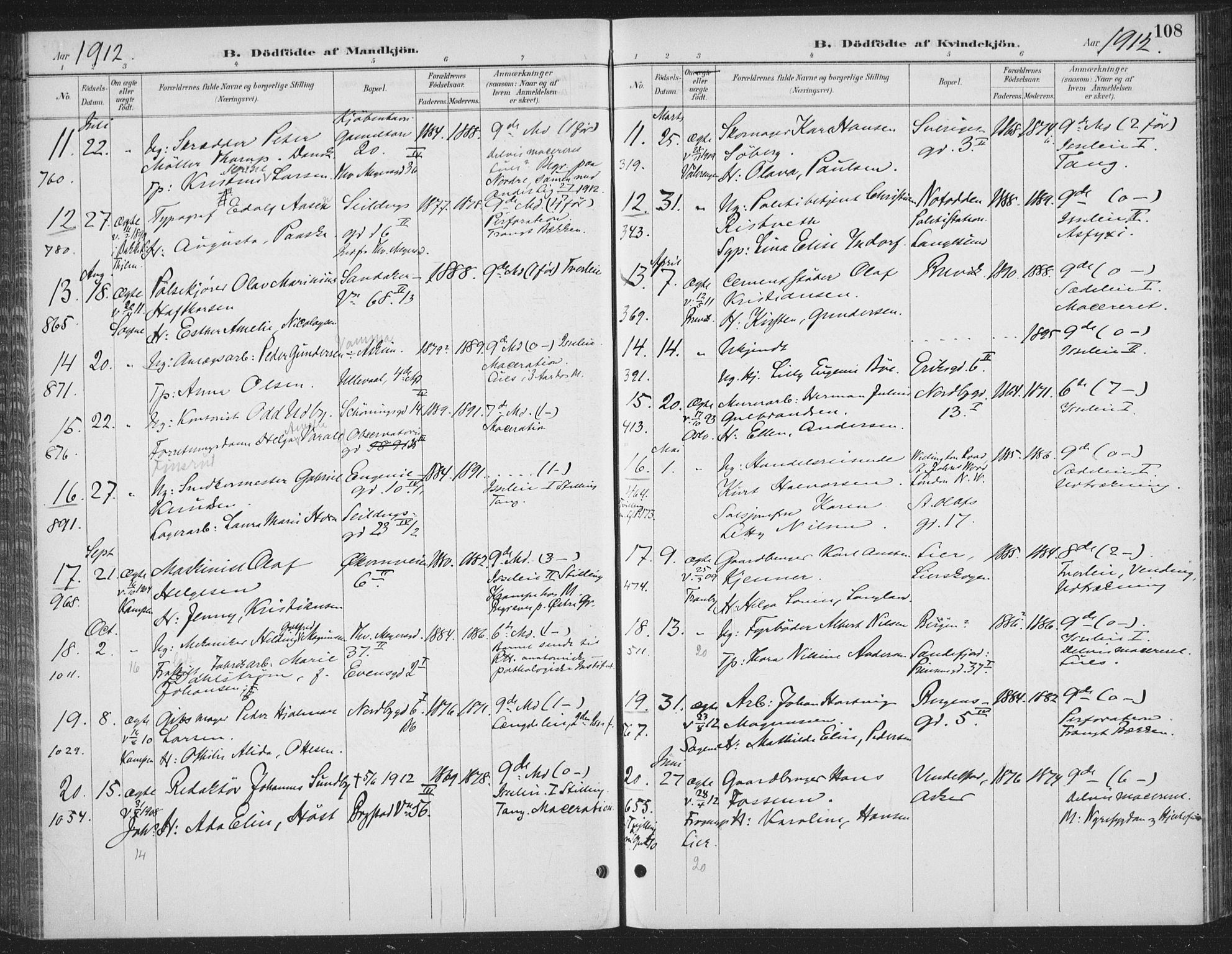 Rikshospitalet prestekontor Kirkebøker, AV/SAO-A-10309b/F/L0010: Parish register (official) no. 10, 1888-1912, p. 108