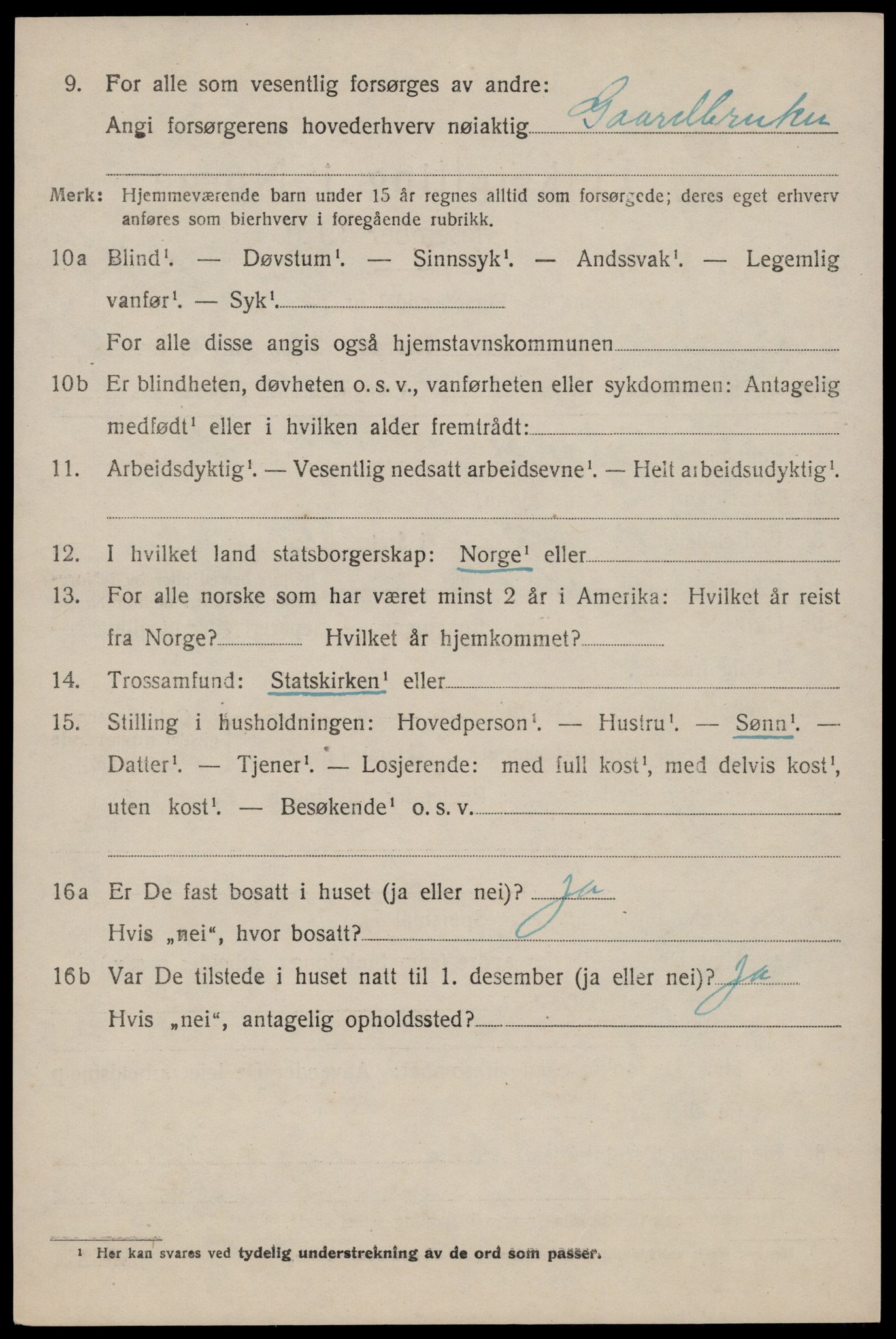 SAST, 1920 census for Jelsa, 1920, p. 2147