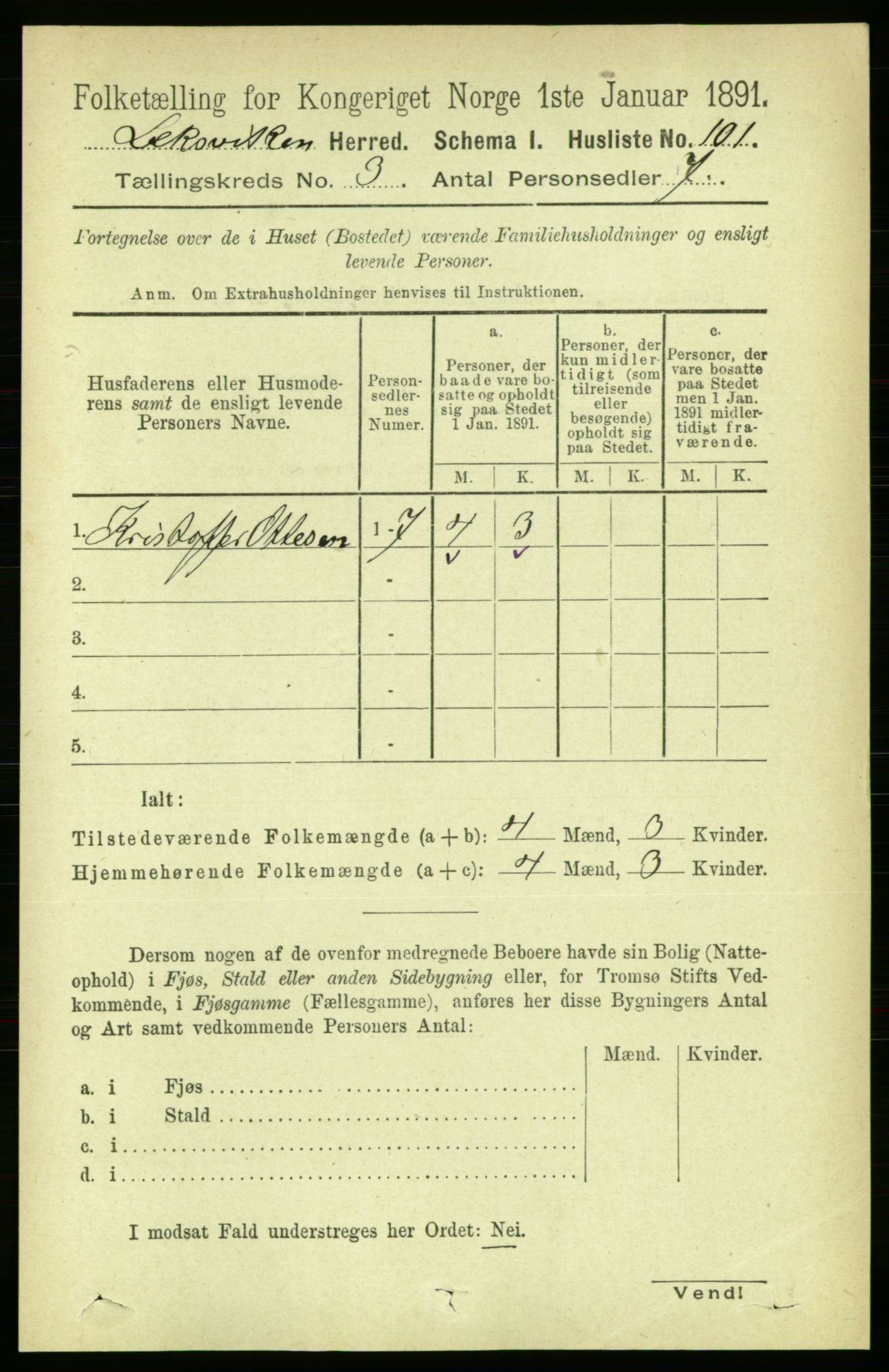 RA, 1891 census for 1718 Leksvik, 1891, p. 1192