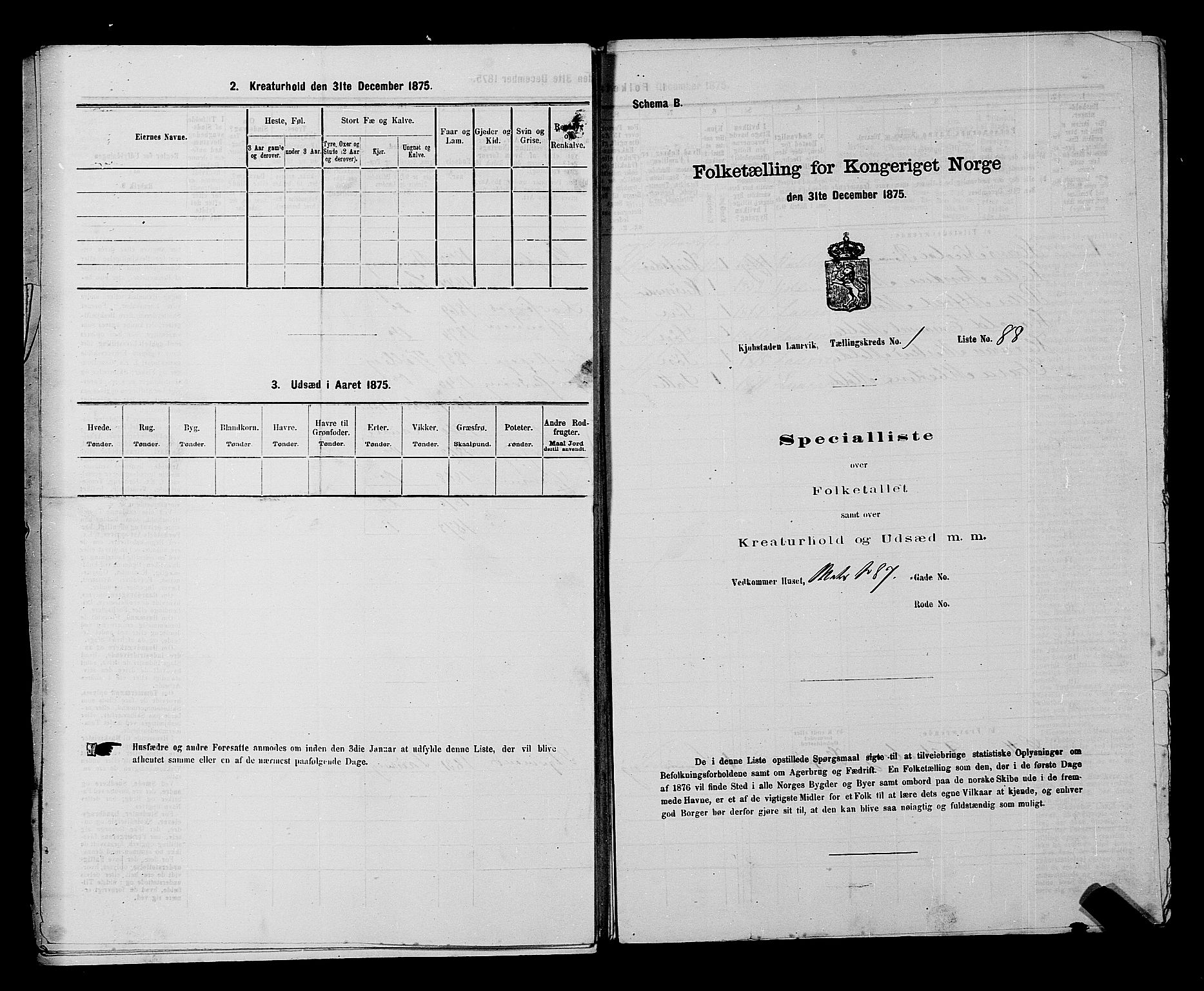 SAKO, 1875 census for 0707P Larvik, 1875, p. 209