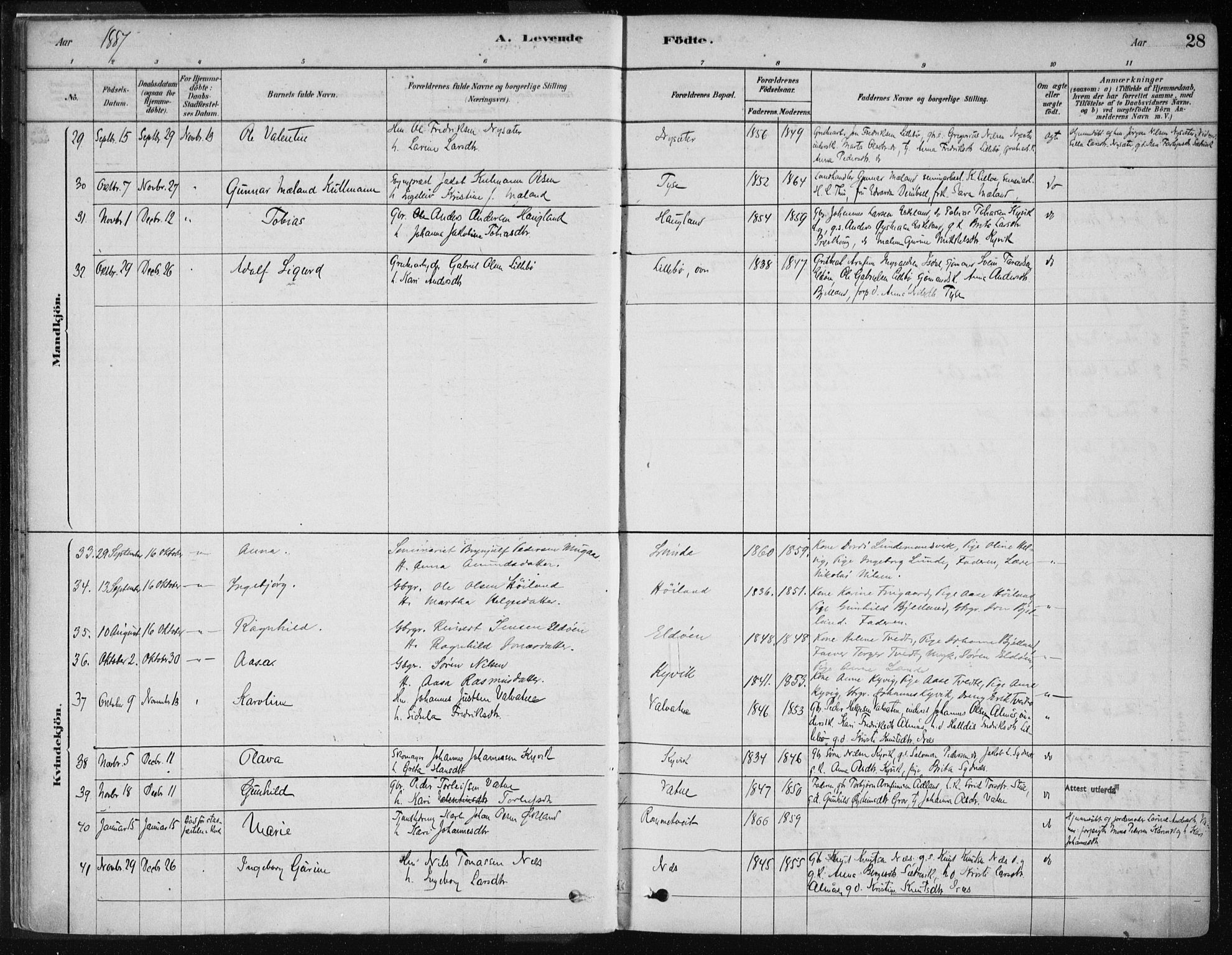 Stord sokneprestembete, AV/SAB-A-78201/H/Haa: Parish register (official) no. B 2, 1878-1913, p. 28