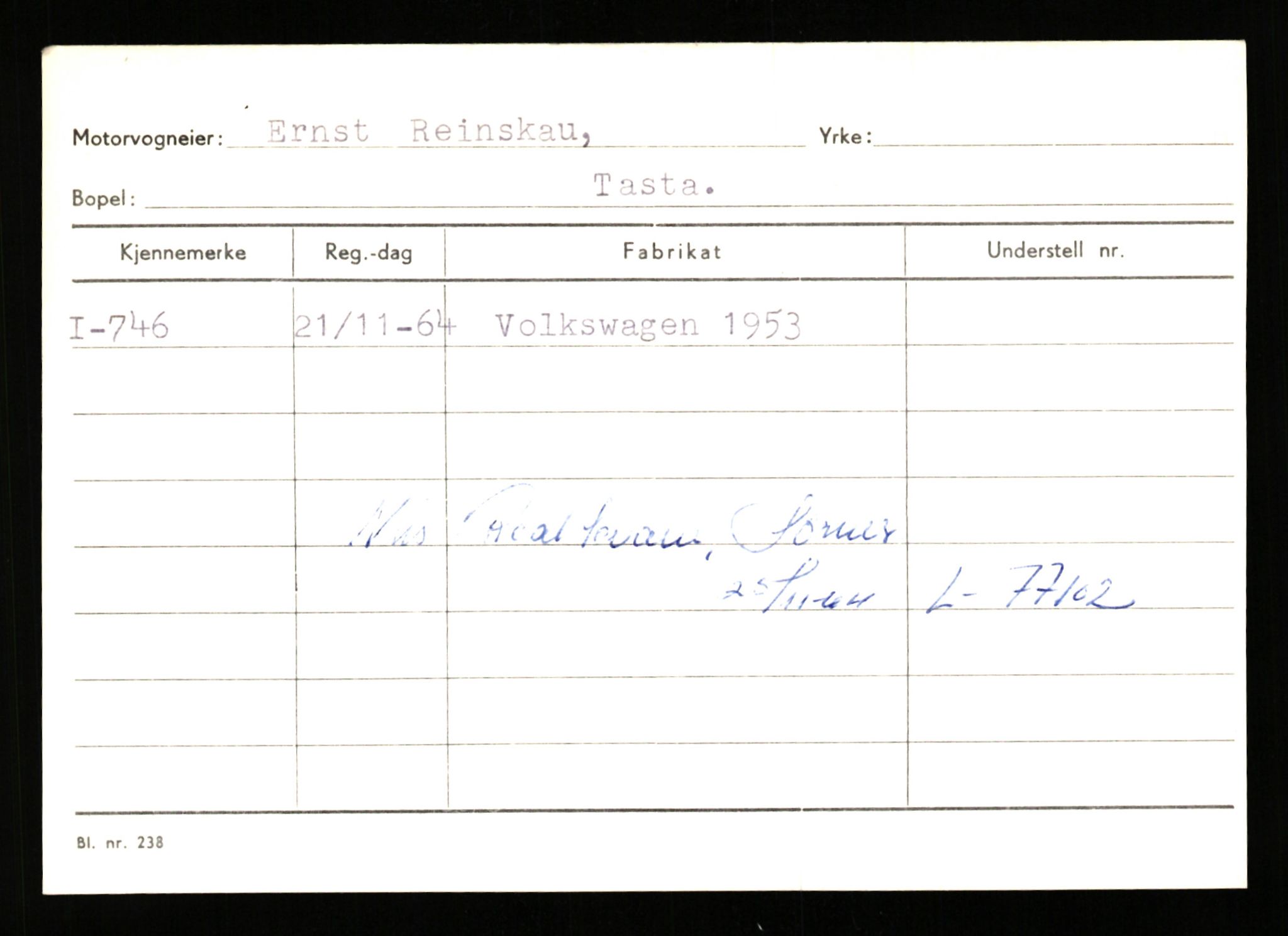 Stavanger trafikkstasjon, AV/SAST-A-101942/0/G/L0001: Registreringsnummer: 0 - 5782, 1930-1971, p. 447