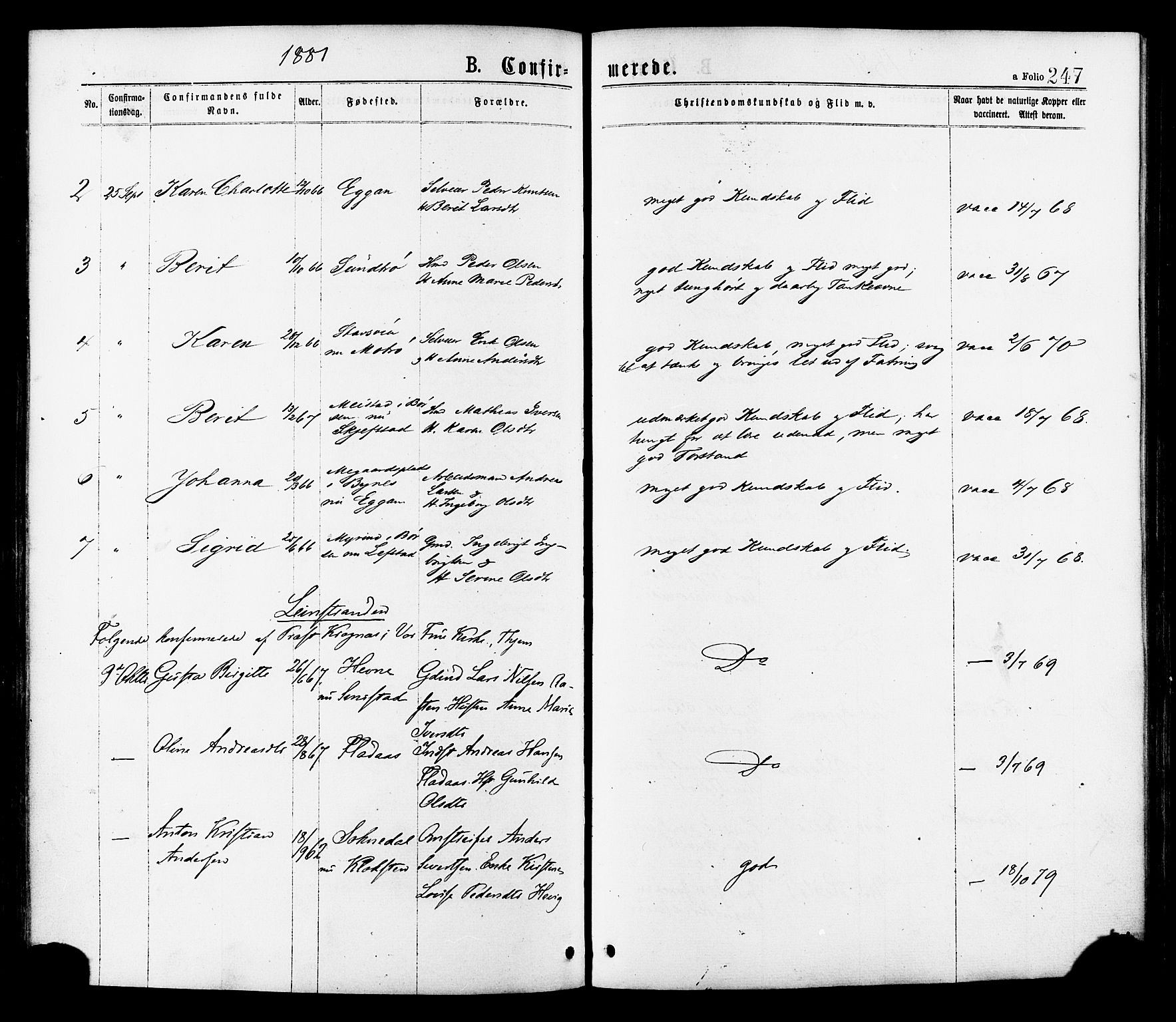 Ministerialprotokoller, klokkerbøker og fødselsregistre - Sør-Trøndelag, AV/SAT-A-1456/691/L1079: Parish register (official) no. 691A11, 1873-1886, p. 247