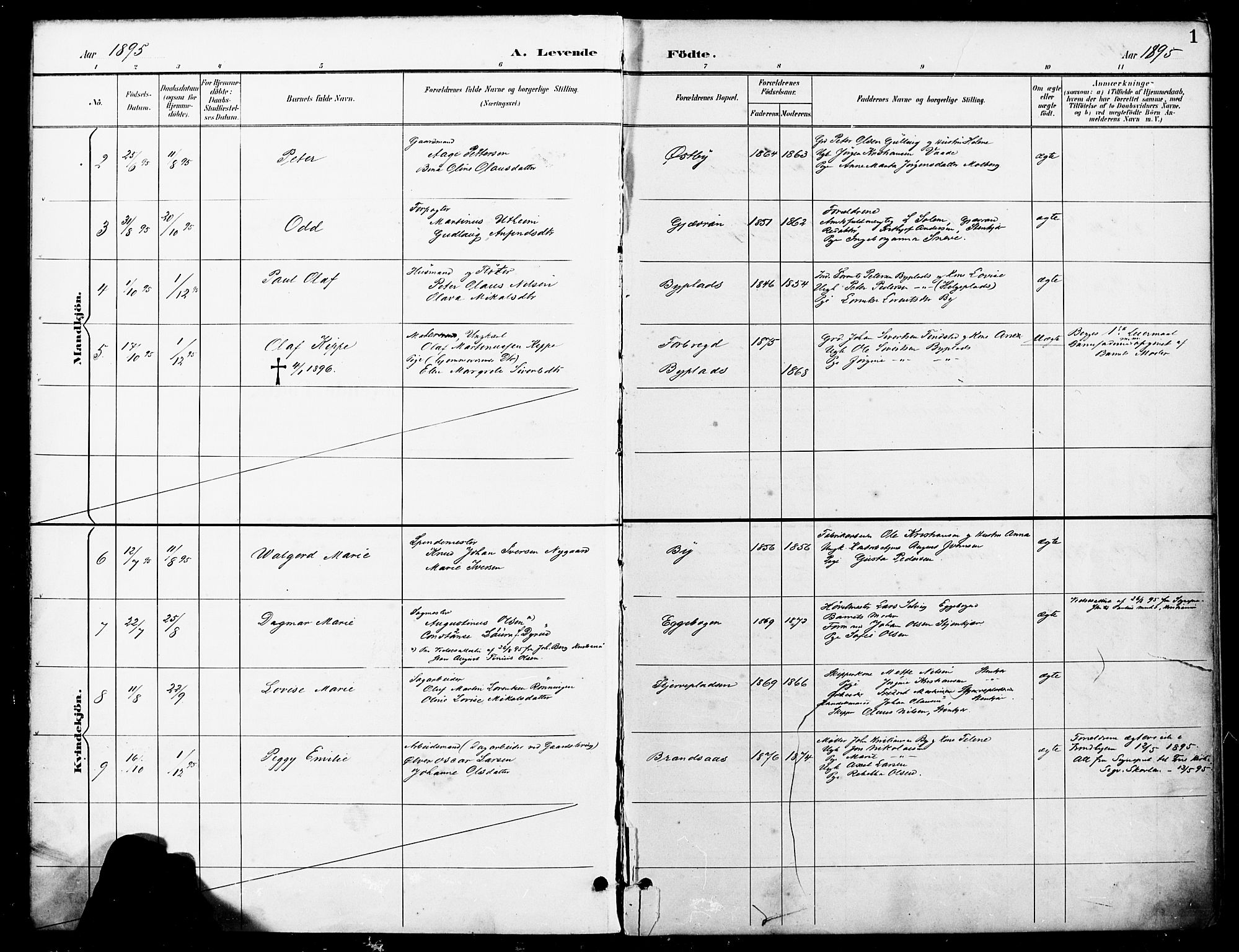 Ministerialprotokoller, klokkerbøker og fødselsregistre - Nord-Trøndelag, SAT/A-1458/740/L0379: Parish register (official) no. 740A02, 1895-1907, p. 1