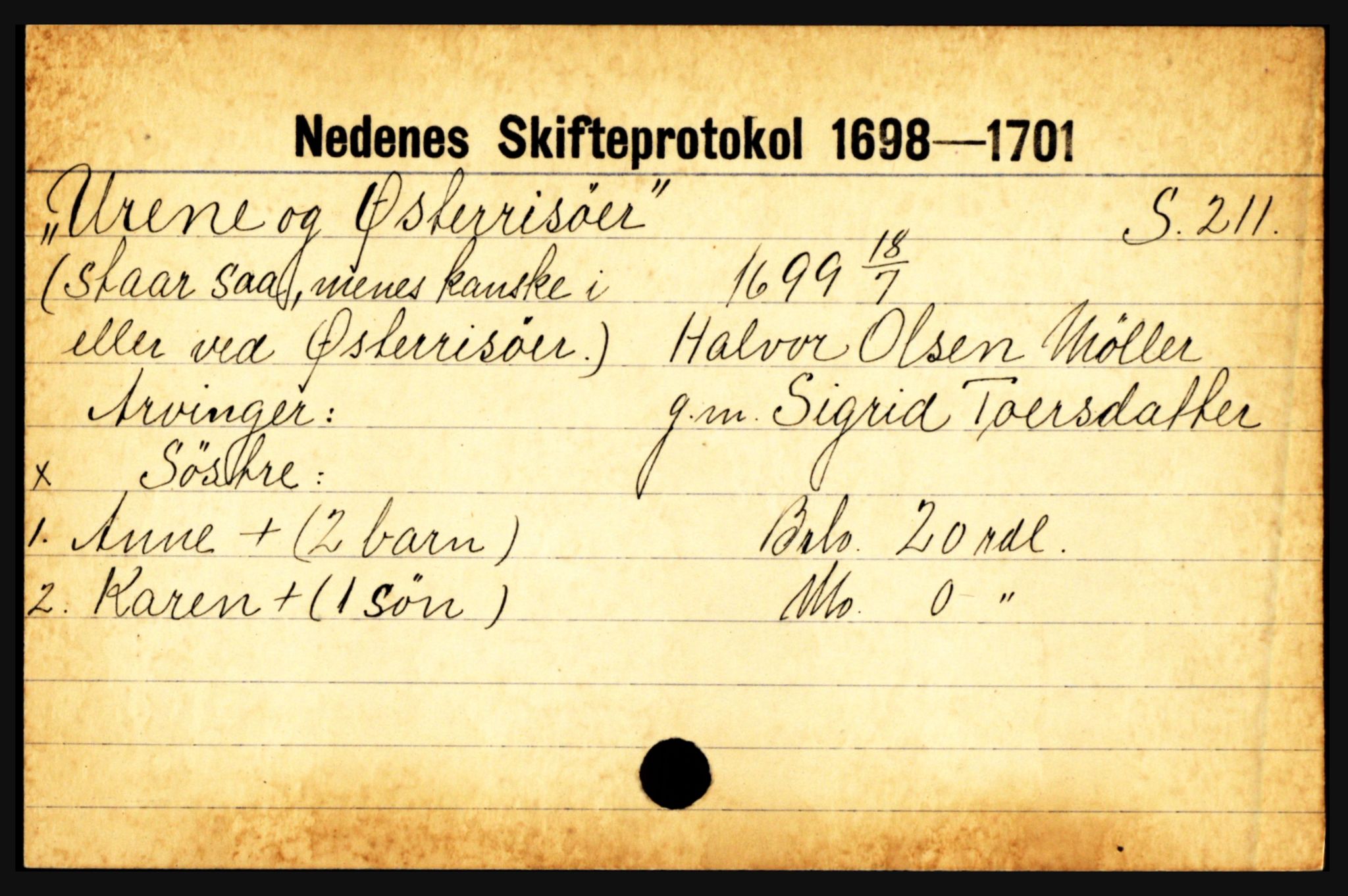 Nedenes sorenskriveri før 1824, AV/SAK-1221-0007/H, p. 32327