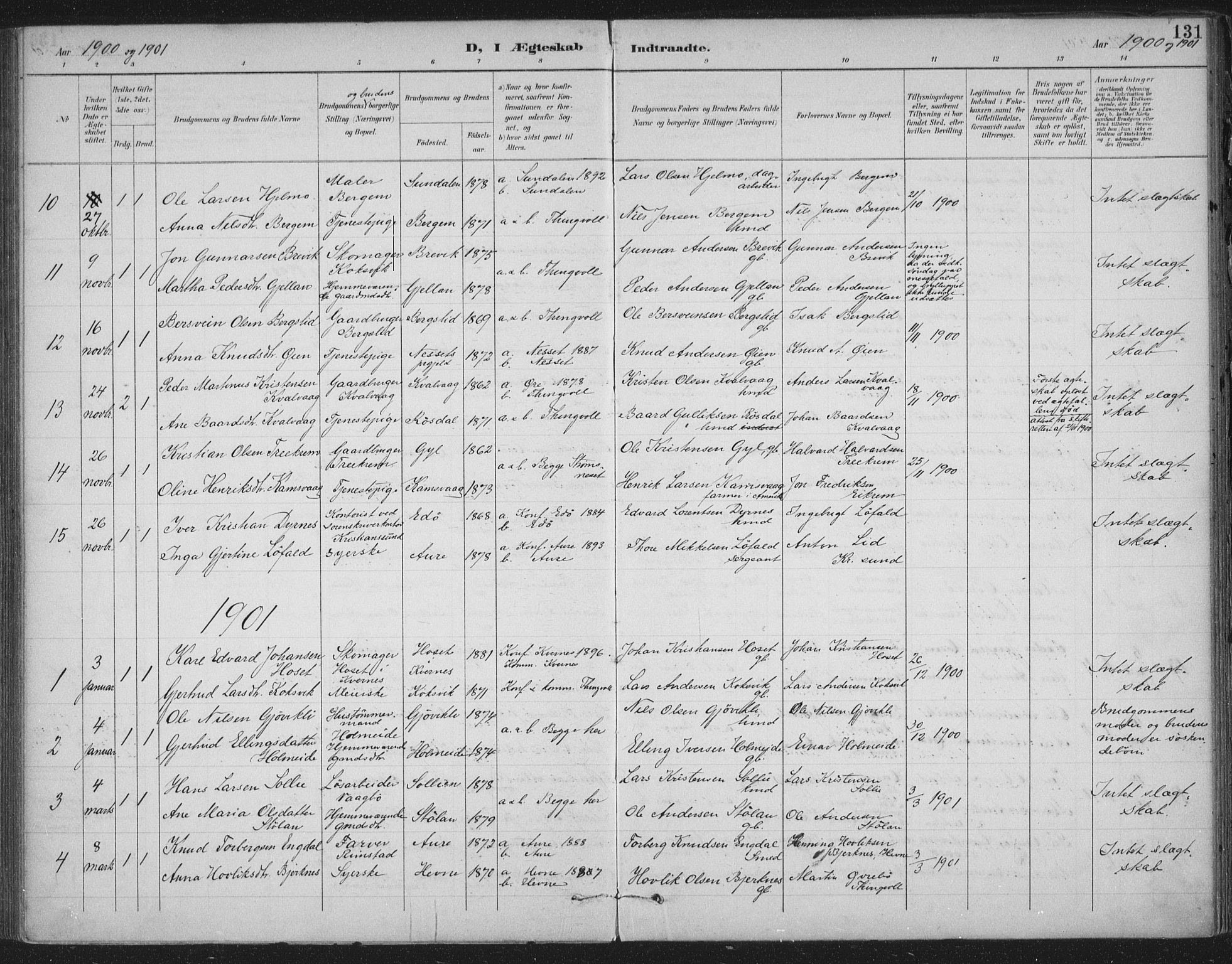 Ministerialprotokoller, klokkerbøker og fødselsregistre - Møre og Romsdal, AV/SAT-A-1454/586/L0988: Parish register (official) no. 586A14, 1893-1905, p. 131