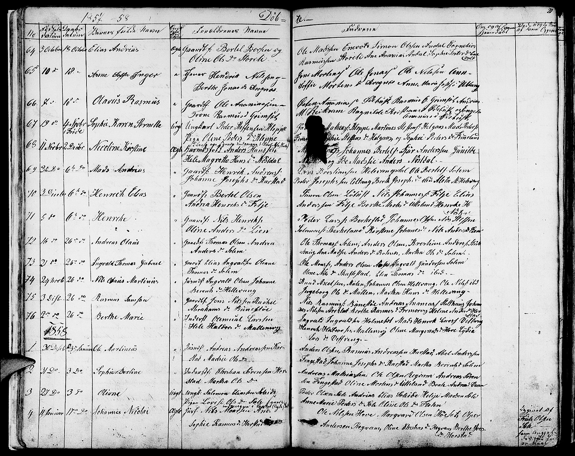 Førde sokneprestembete, SAB/A-79901/H/Hab/Habd/L0001: Parish register (copy) no. D 1, 1852-1877, p. 20