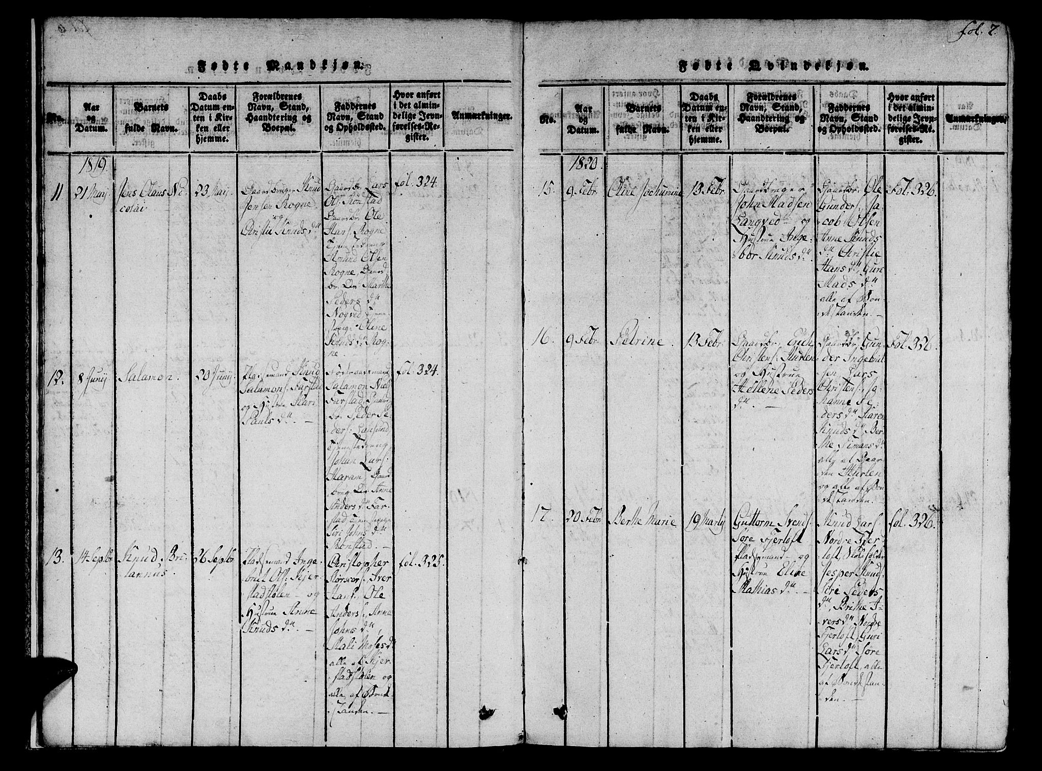 Ministerialprotokoller, klokkerbøker og fødselsregistre - Møre og Romsdal, SAT/A-1454/536/L0495: Parish register (official) no. 536A04, 1818-1847, p. 7