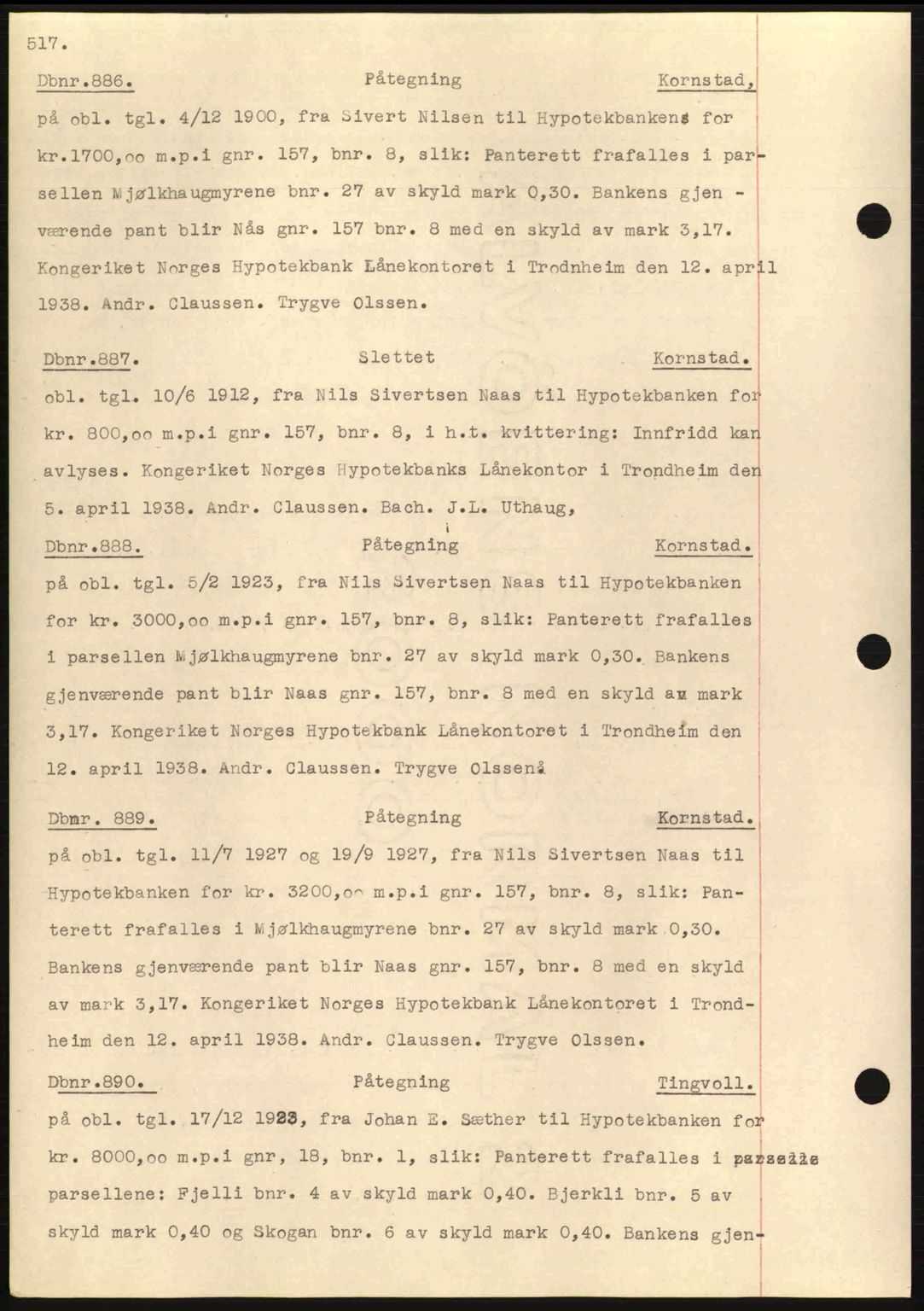 Nordmøre sorenskriveri, AV/SAT-A-4132/1/2/2Ca: Mortgage book no. C80, 1936-1939, Diary no: : 886/1938