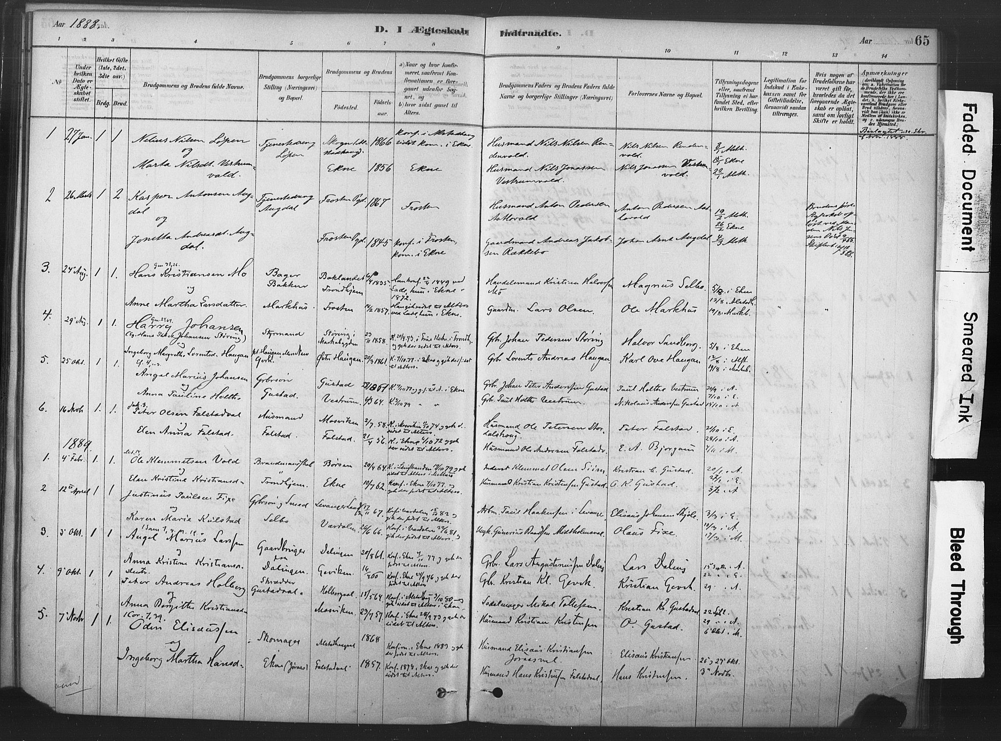 Ministerialprotokoller, klokkerbøker og fødselsregistre - Nord-Trøndelag, SAT/A-1458/719/L0178: Parish register (official) no. 719A01, 1878-1900, p. 65