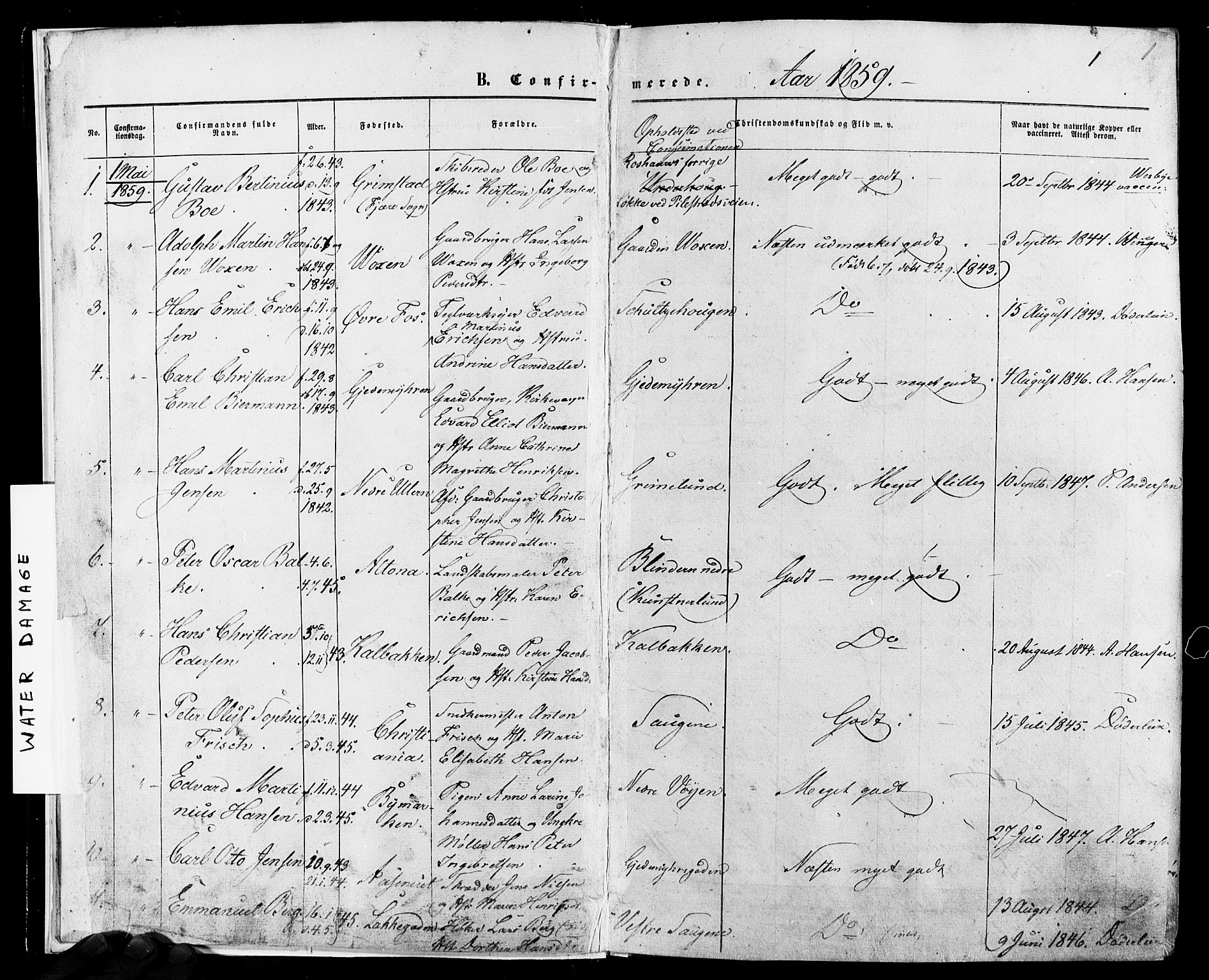 Vestre Aker prestekontor Kirkebøker, SAO/A-10025/F/Fa/L0005: Parish register (official) no. 5, 1859-1877, p. 1