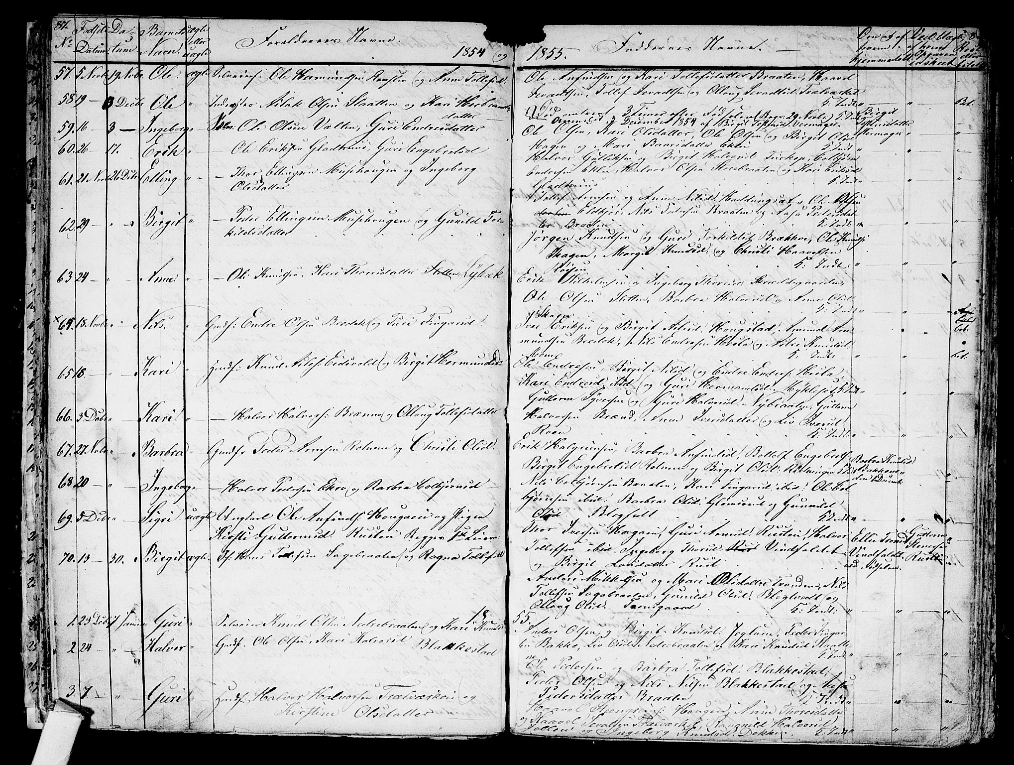 Gol kirkebøker, AV/SAKO-A-226/G/Ga/L0001: Parish register (copy) no. I 1, 1841-1860, p. 87-88