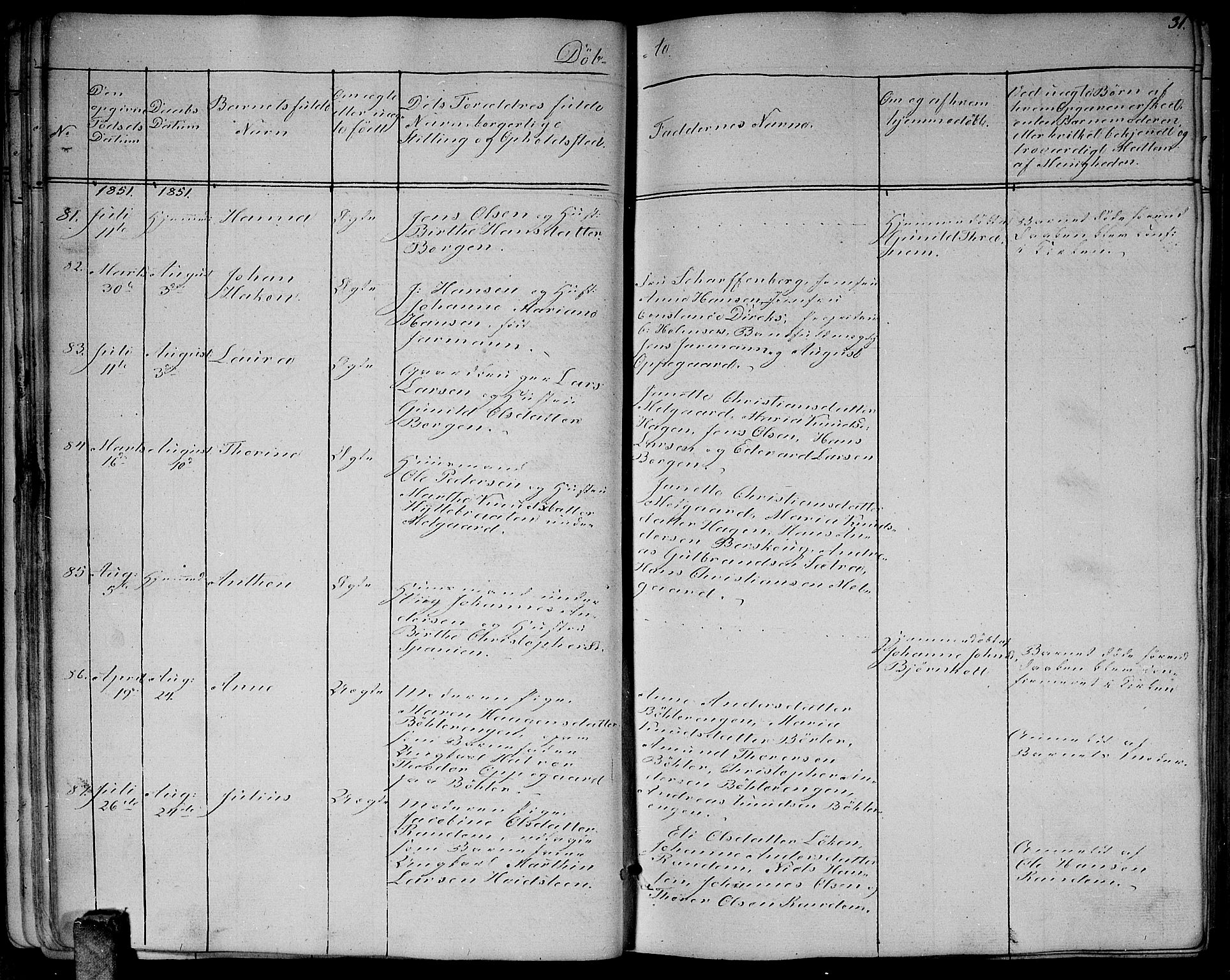 Enebakk prestekontor Kirkebøker, AV/SAO-A-10171c/G/Ga/L0004: Parish register (copy) no. I 4, 1850-1866, p. 31