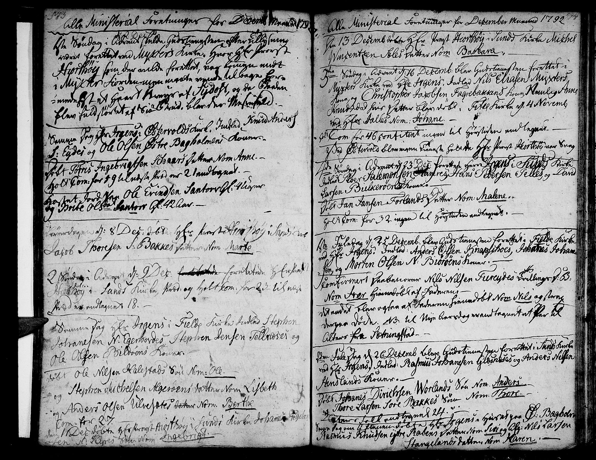 Sund sokneprestembete, AV/SAB-A-99930: Parish register (official) no. A 5, 1770-1795, p. 543-544