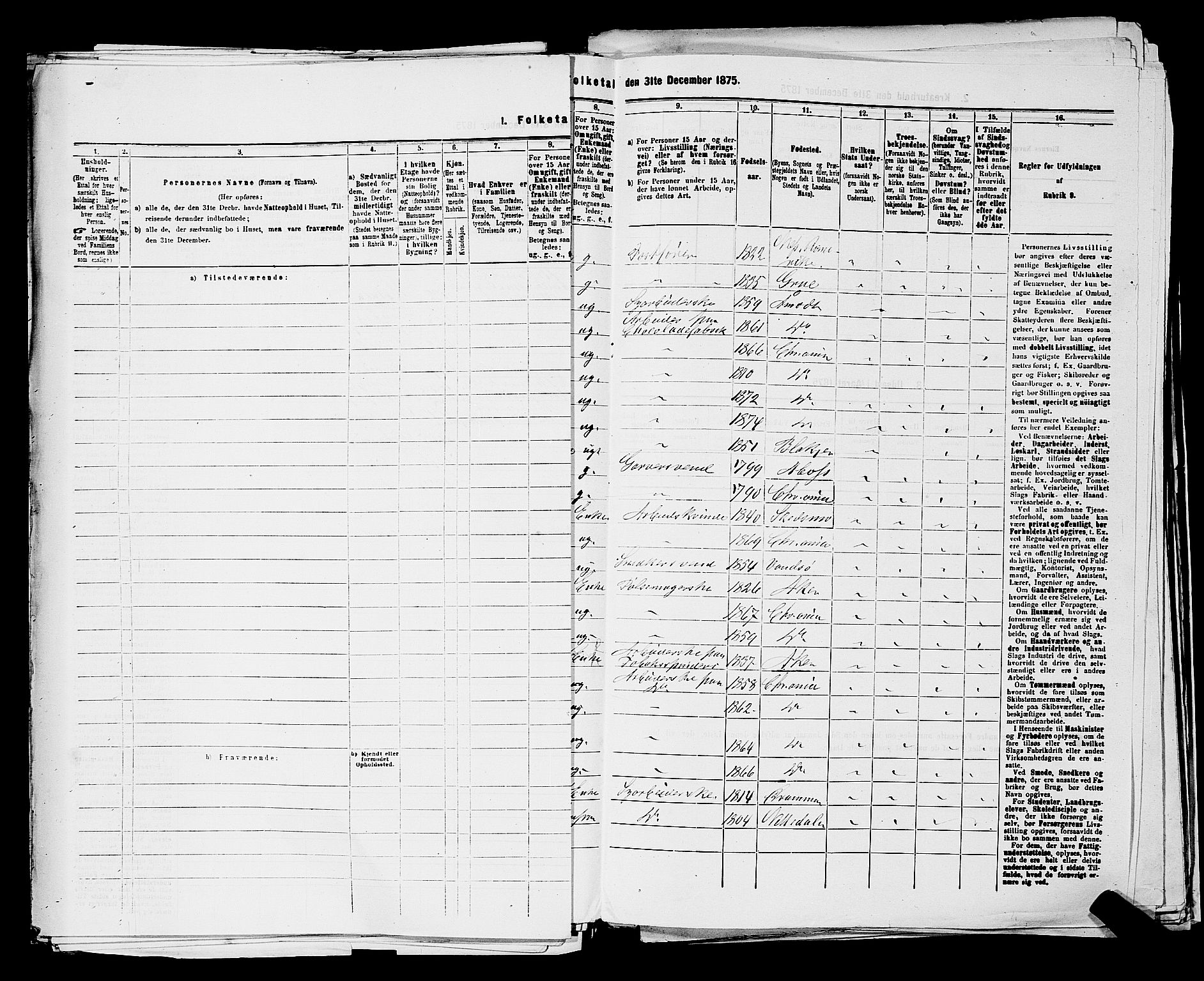 RA, 1875 census for 0301 Kristiania, 1875, p. 1867
