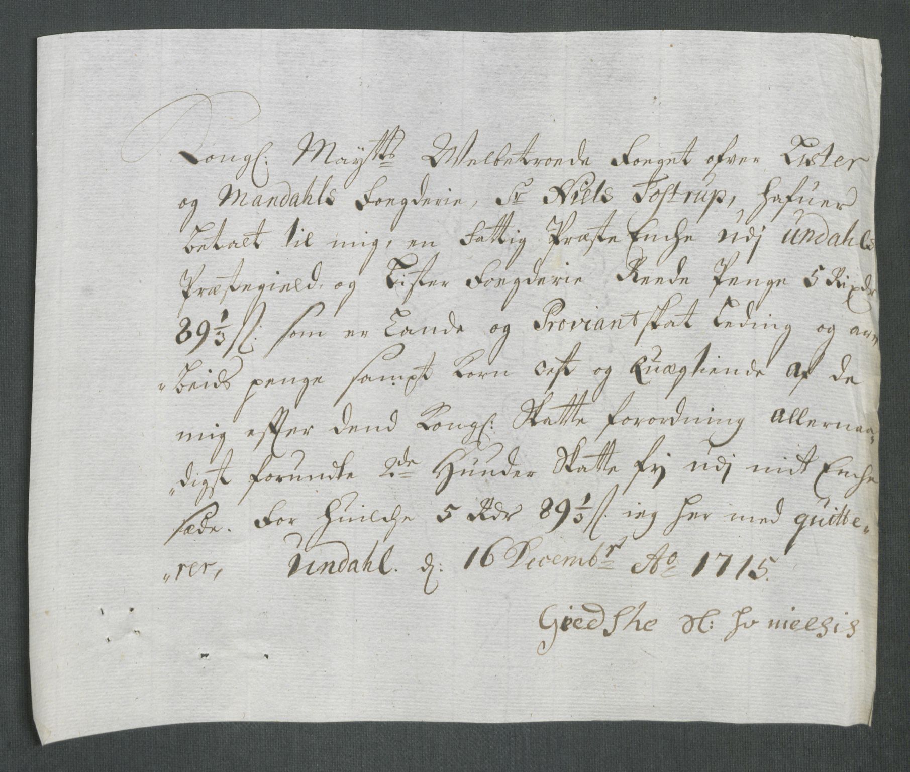 Rentekammeret inntil 1814, Reviderte regnskaper, Fogderegnskap, RA/EA-4092/R43/L2559: Fogderegnskap Lista og Mandal, 1715, p. 200