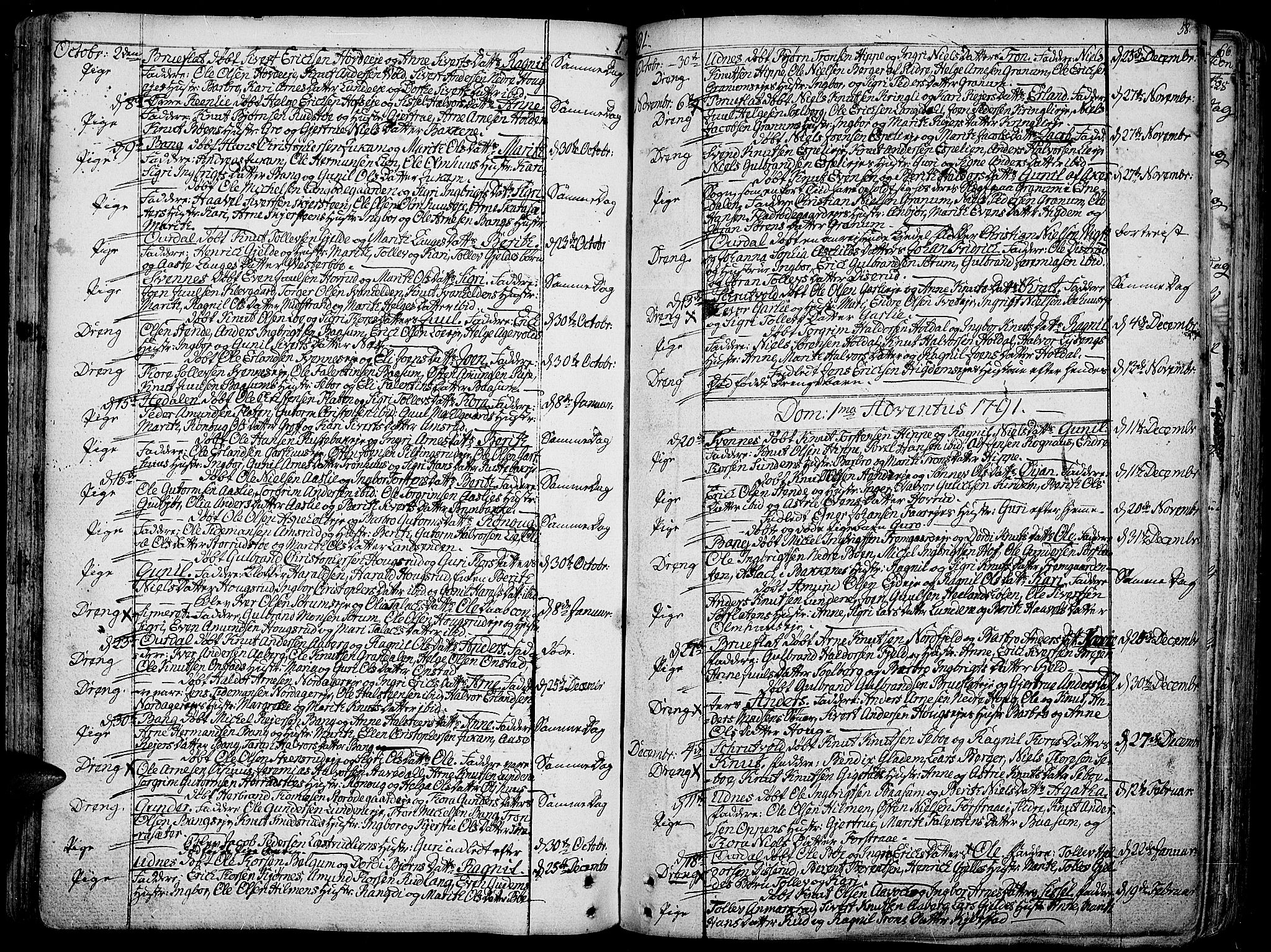Aurdal prestekontor, AV/SAH-PREST-126/H/Ha/Haa/L0006: Parish register (official) no. 6, 1781-1804, p. 58