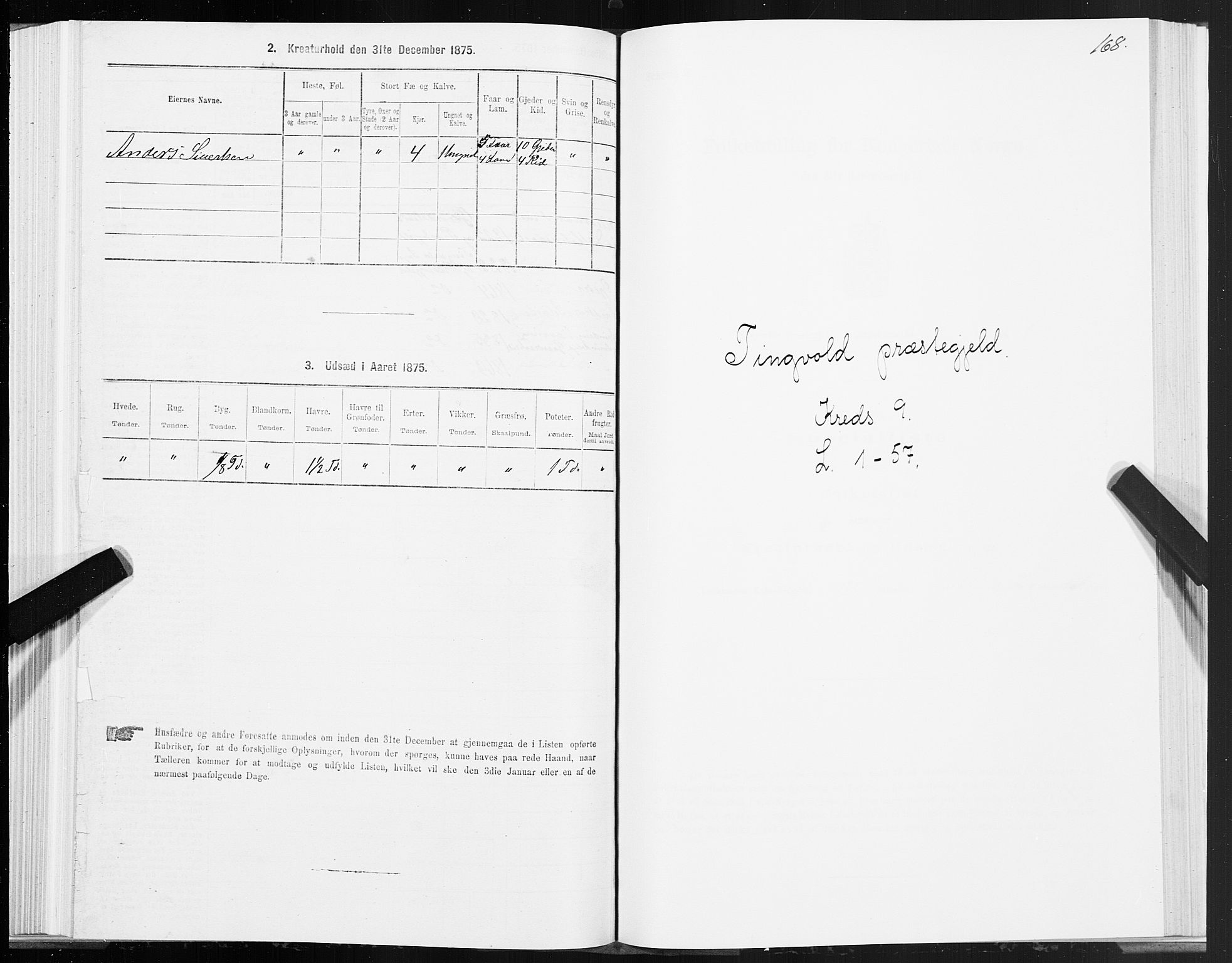 SAT, 1875 census for 1560P Tingvoll, 1875, p. 3168
