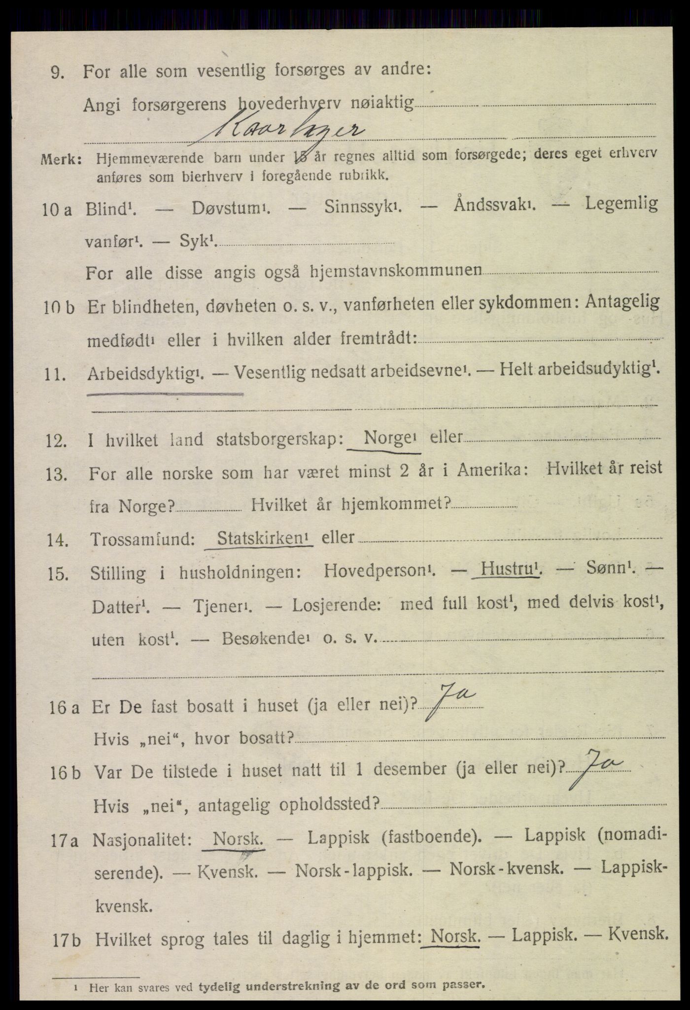 SAT, 1920 census for Snåsa, 1920, p. 4993