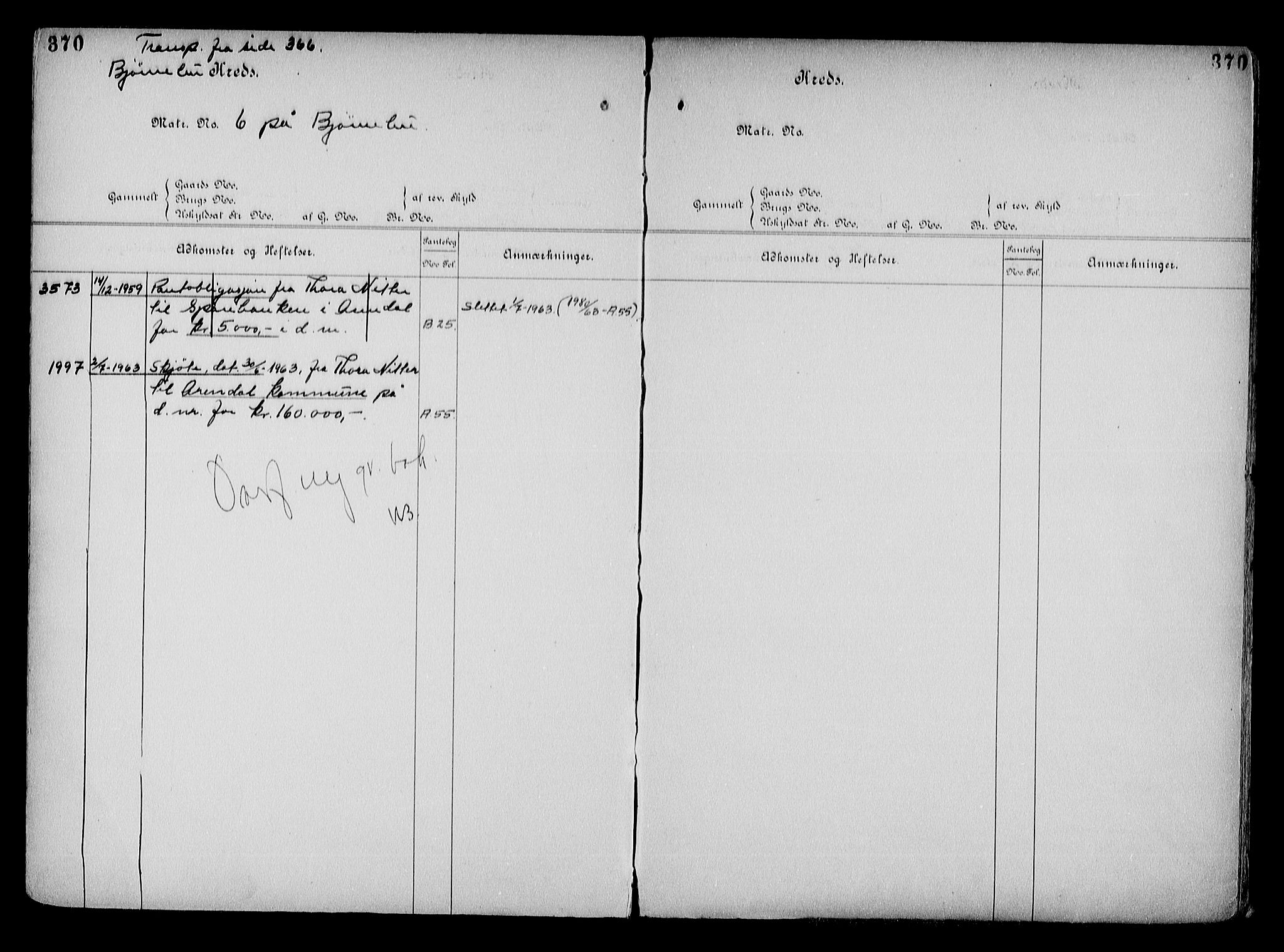 Arendal byfogd, AV/SAK-1222-0001/G/Ga/L0015: Mortgage register no. 13, 1860-1960, p. 370