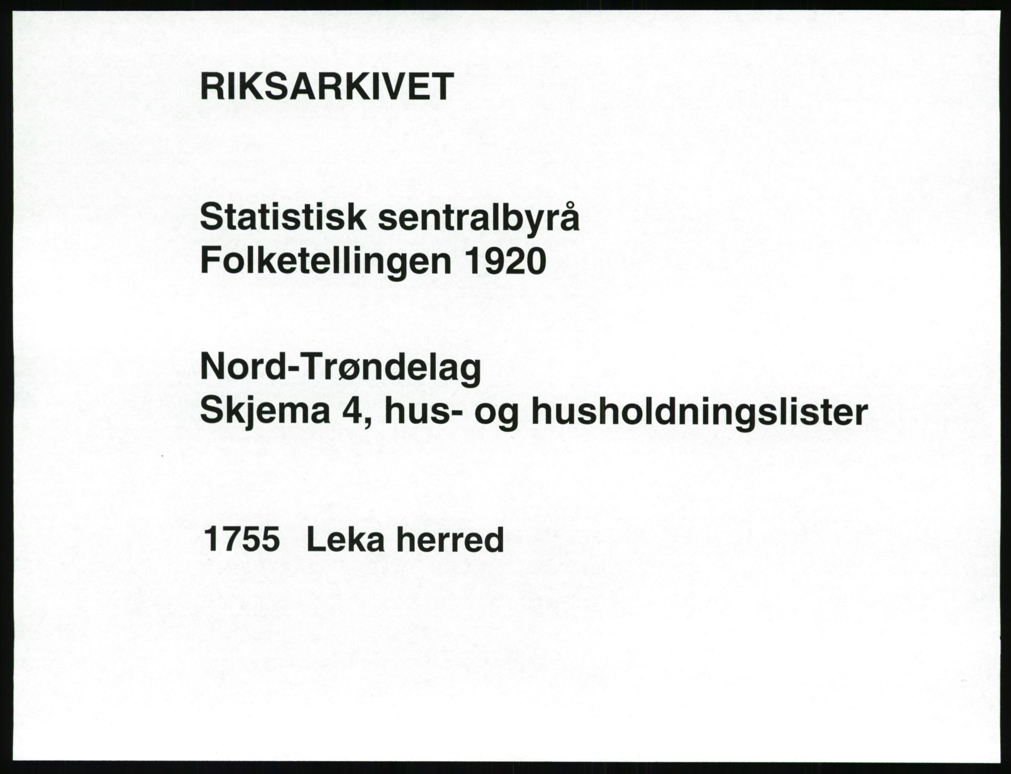 SAT, 1920 census for Leka, 1920, p. 25