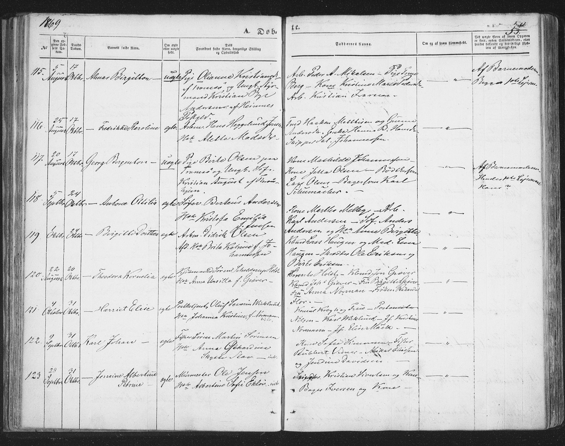 Tromsø sokneprestkontor/stiftsprosti/domprosti, AV/SATØ-S-1343/G/Ga/L0012kirke: Parish register (official) no. 12, 1865-1871, p. 53