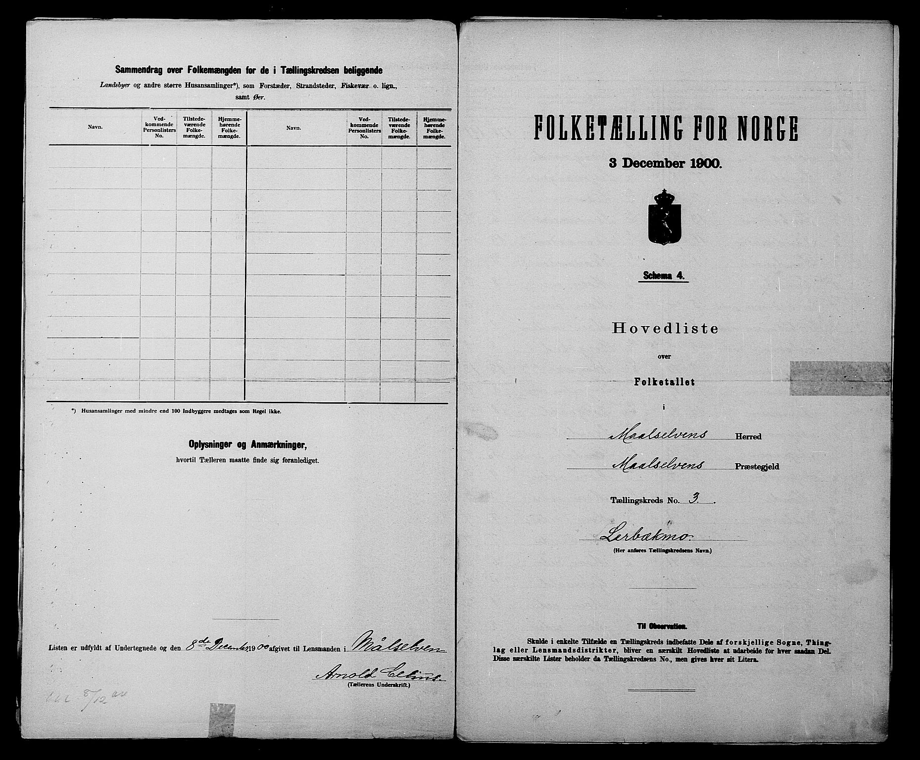 SATØ, 1900 census for Målselv, 1900, p. 8