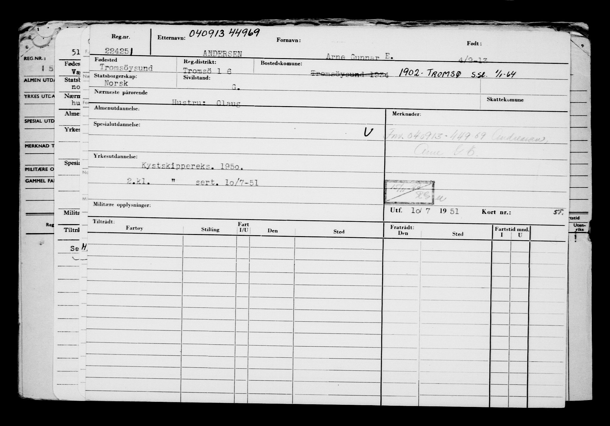 Direktoratet for sjømenn, AV/RA-S-3545/G/Gb/L0115: Hovedkort, 1913, p. 49