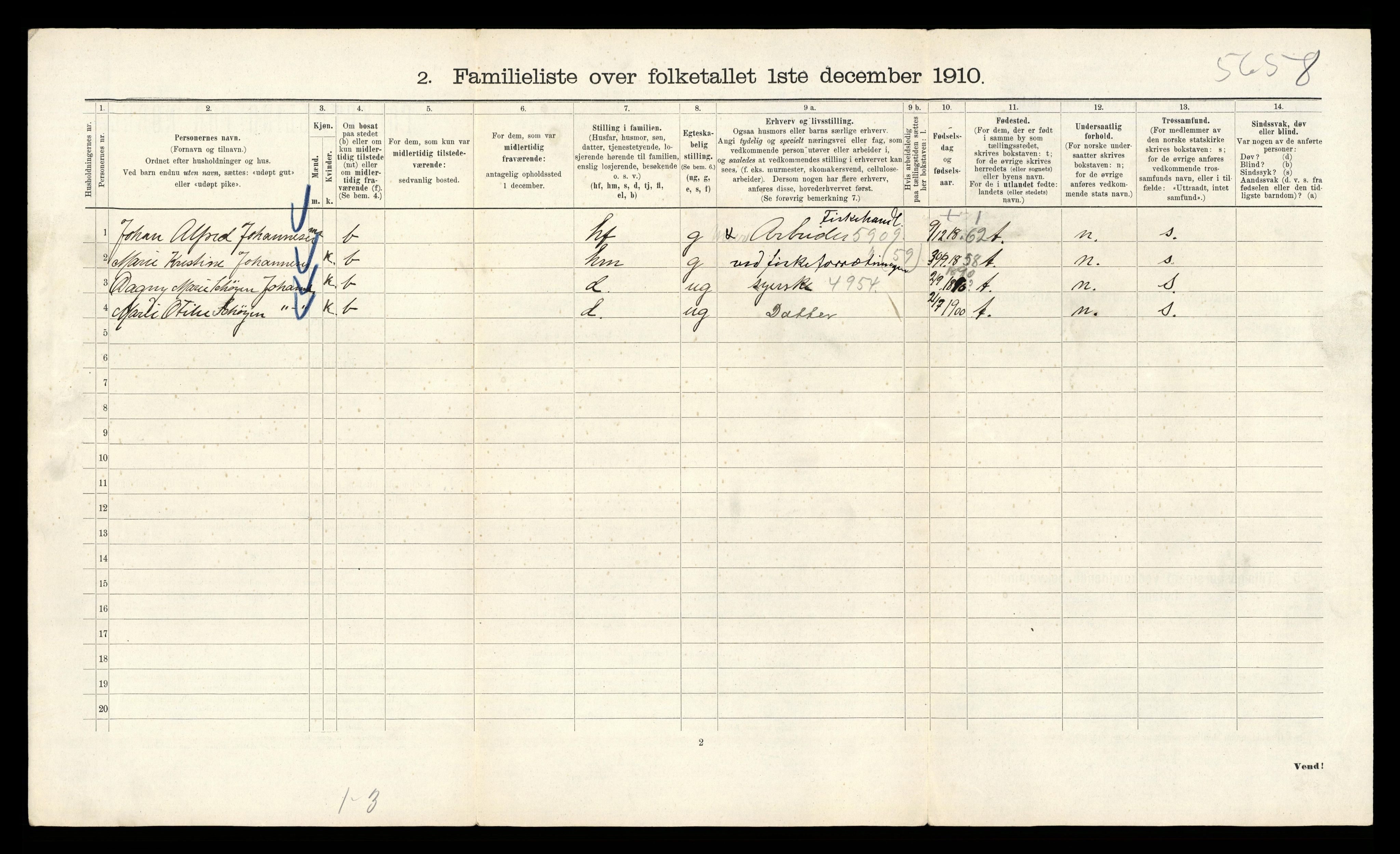 RA, 1910 census for Kristiania, 1910, p. 63492