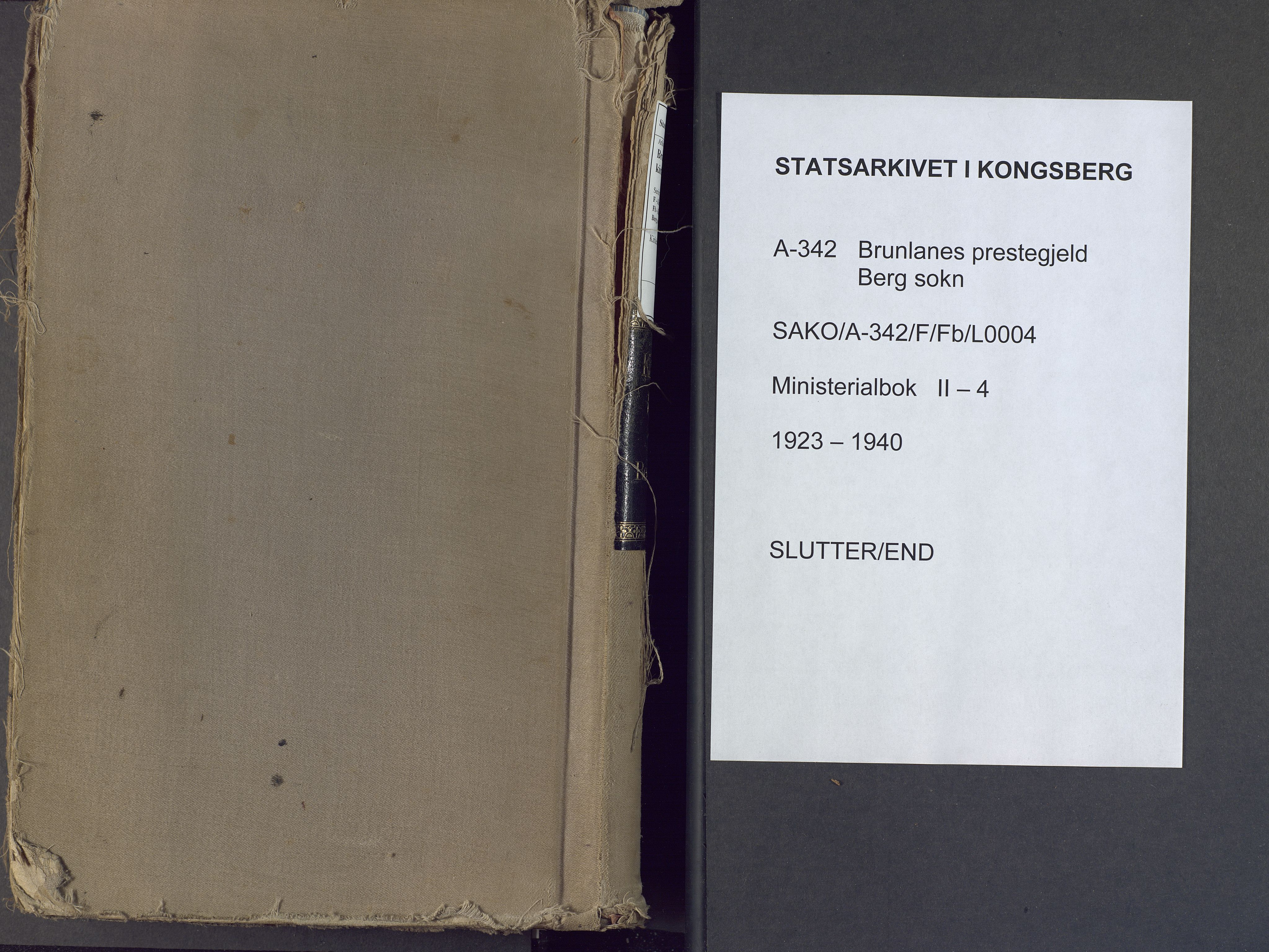 Brunlanes kirkebøker, AV/SAKO-A-342/F/Fb/L0004: Parish register (official) no. II 4, 1923-1940