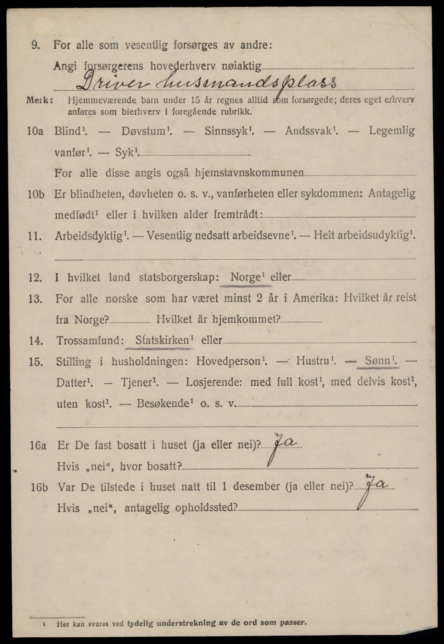 SAT, 1920 census for Rindal, 1920, p. 2637