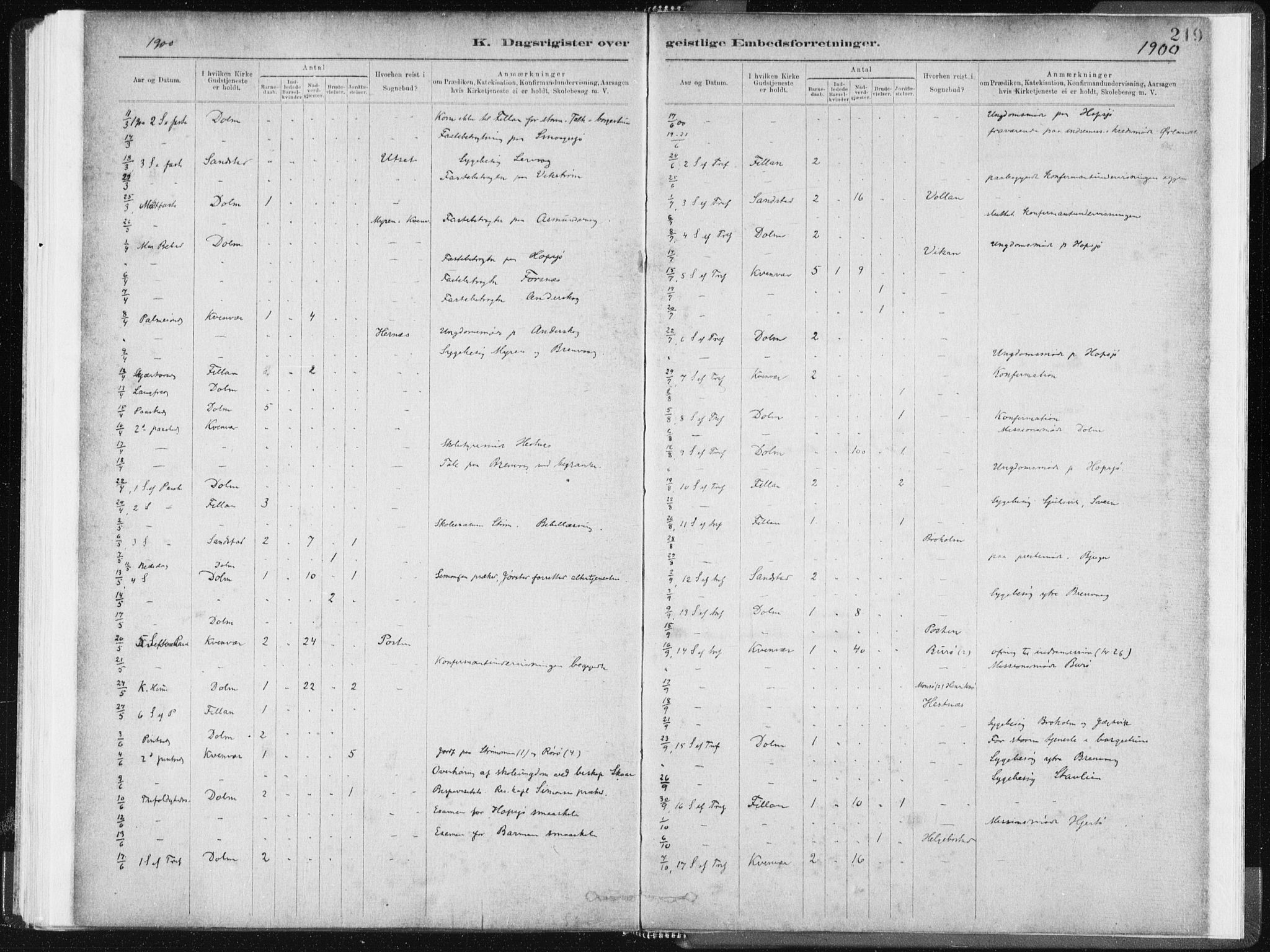 Ministerialprotokoller, klokkerbøker og fødselsregistre - Sør-Trøndelag, SAT/A-1456/634/L0533: Parish register (official) no. 634A09, 1882-1901, p. 219