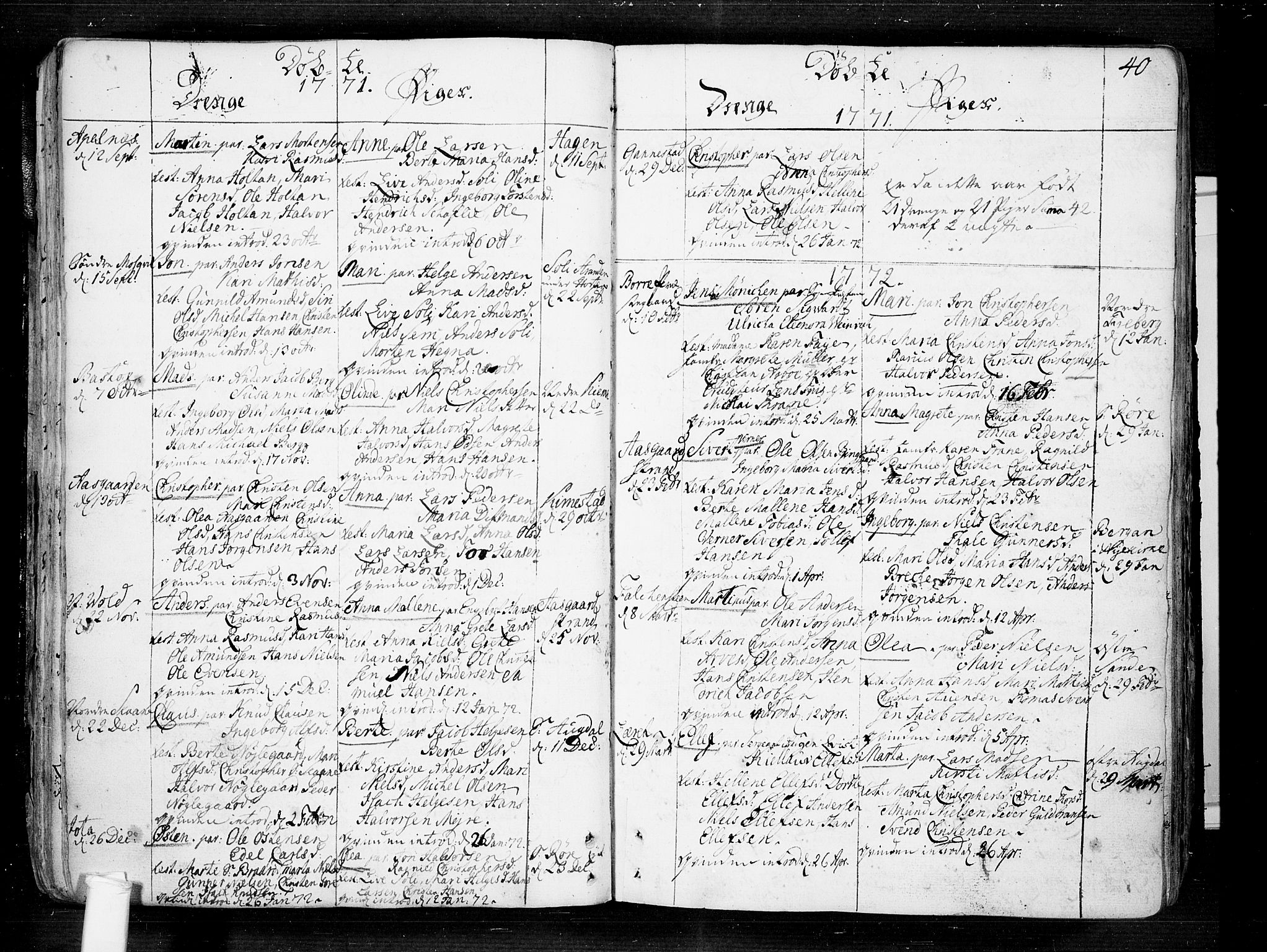 Borre kirkebøker, AV/SAKO-A-338/F/Fa/L0002: Parish register (official) no. I 2, 1752-1806, p. 40