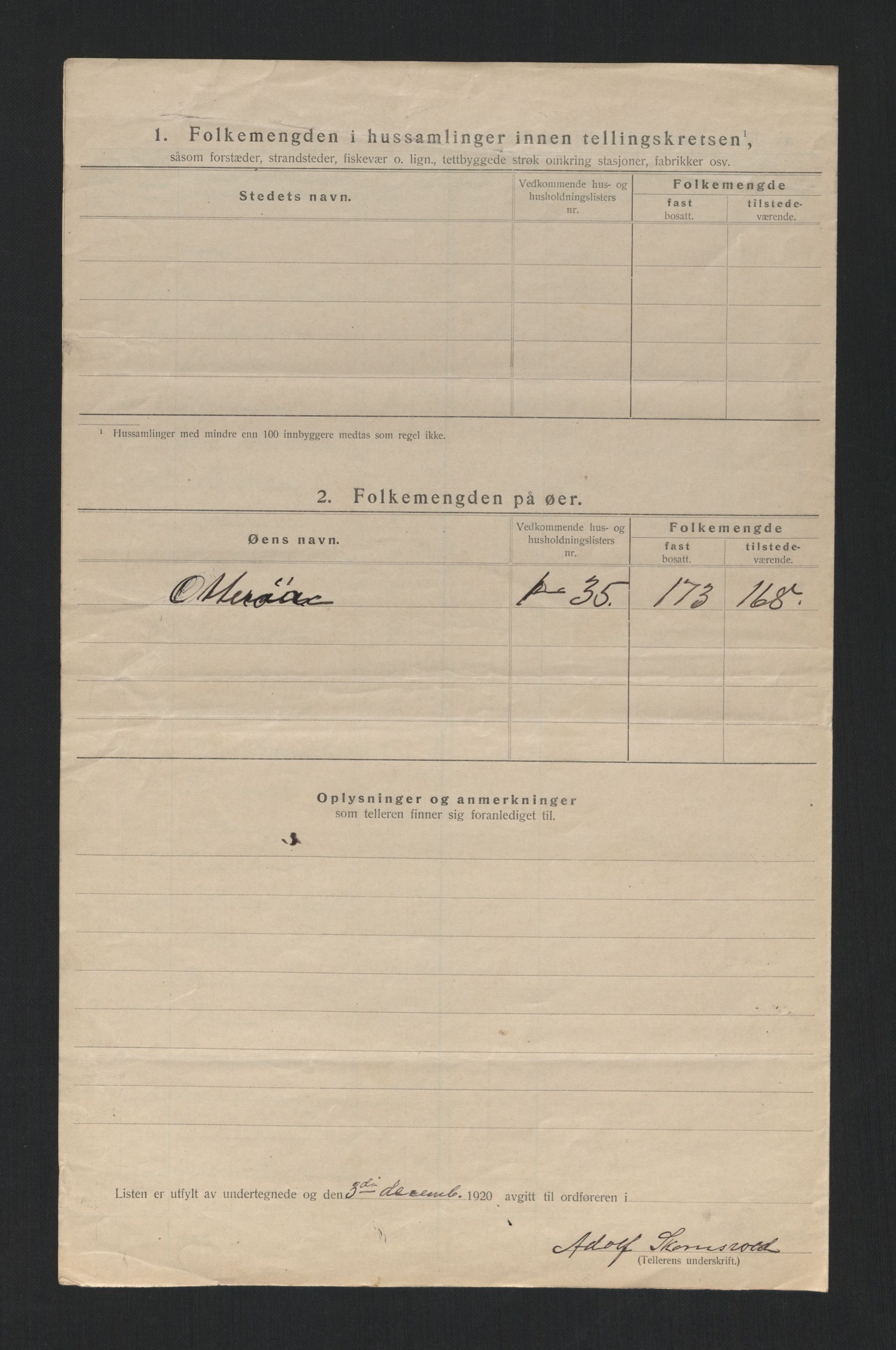 SAT, 1920 census for Otterøy, 1920, p. 26