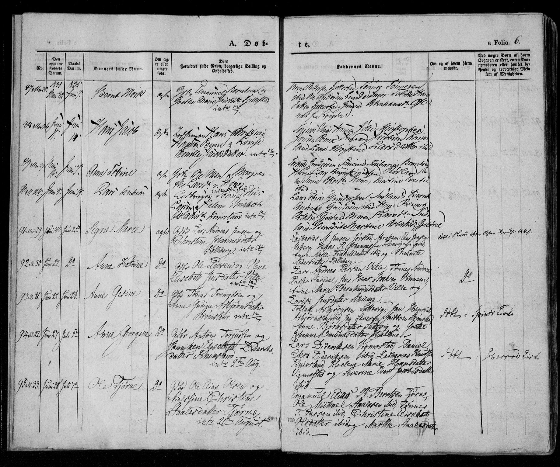 Lista sokneprestkontor, AV/SAK-1111-0027/F/Fa/L0009: Parish register (official) no. A 9, 1835-1846, p. 6