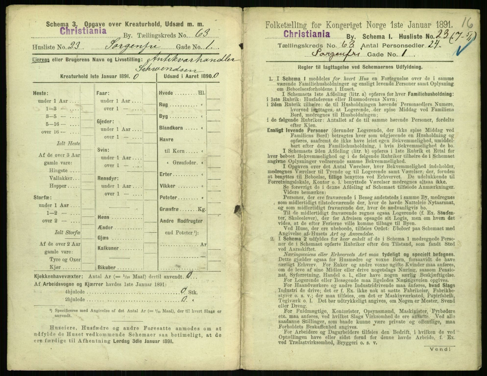 RA, 1891 census for 0301 Kristiania, 1891, p. 33823