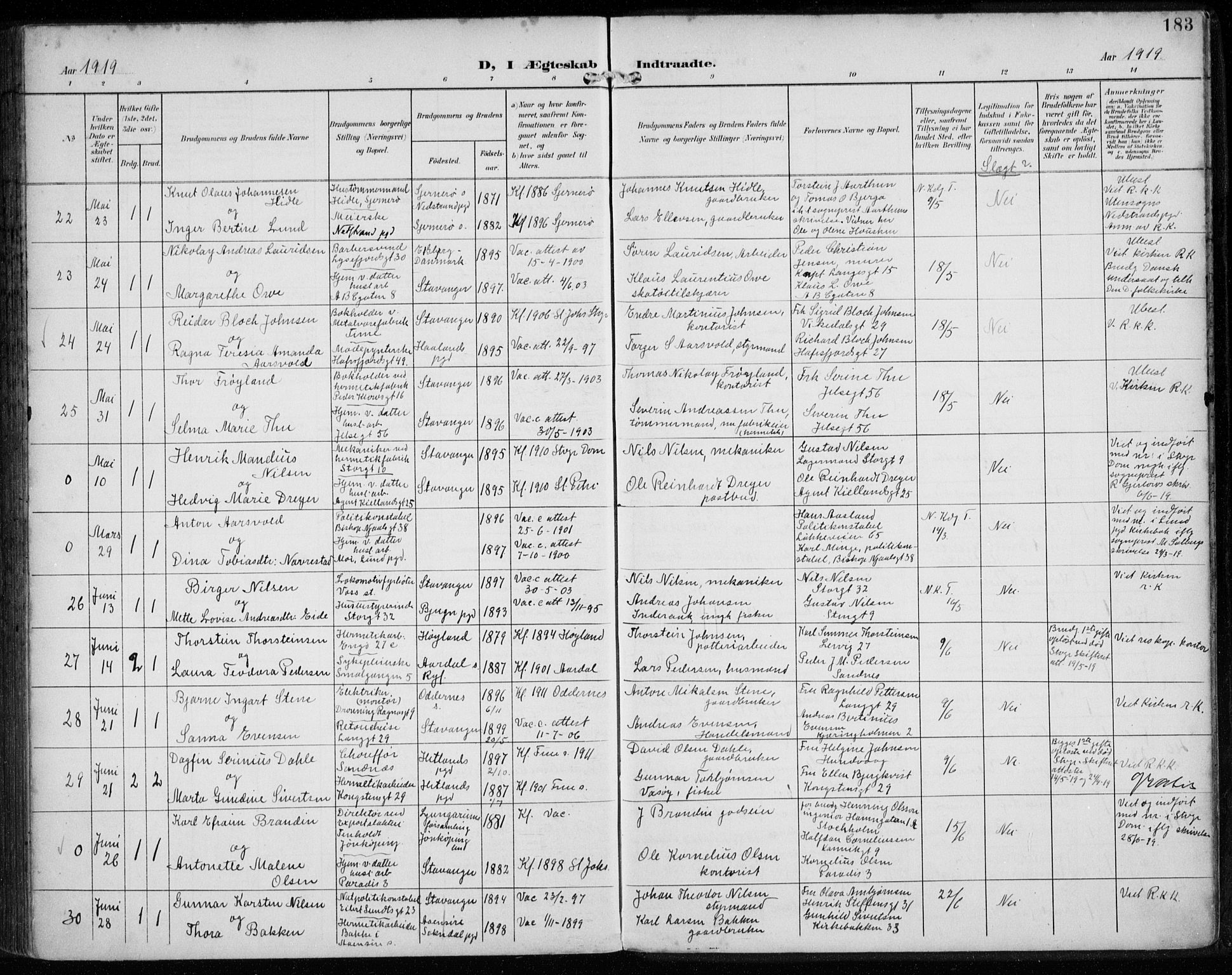 St. Petri sokneprestkontor, AV/SAST-A-101813/002/A/L0003: Parish register (official) no. A 24, 1900-1921, p. 183